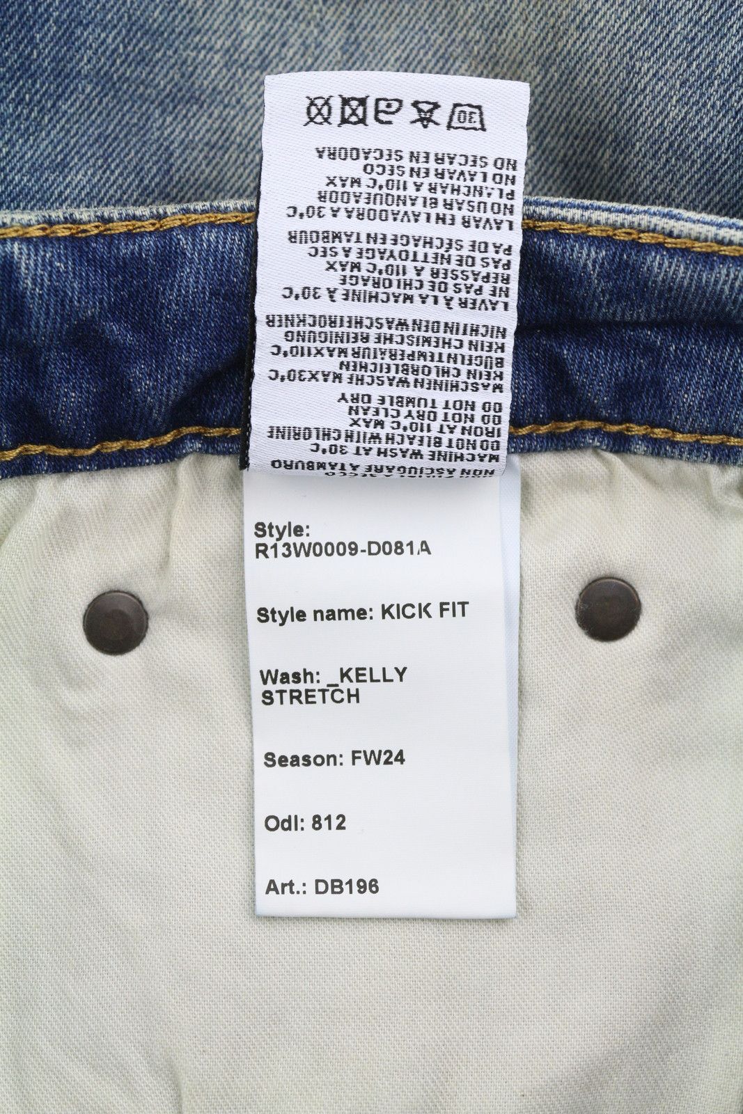 R13 KICK 30 Ankle Cropped Washed Blue Kelly Stretch 84492 Size 30" / US 8 / IT 44 - 10 Thumbnail