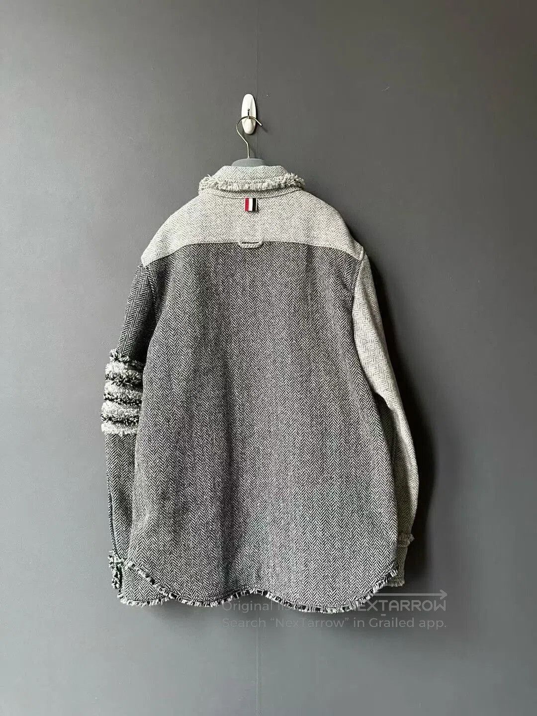 Thom Browne Thom Browne Gray Frayed Wool Shirt Jacket. Size US L / EU 52-54 / 3 - 2 Thumbnail