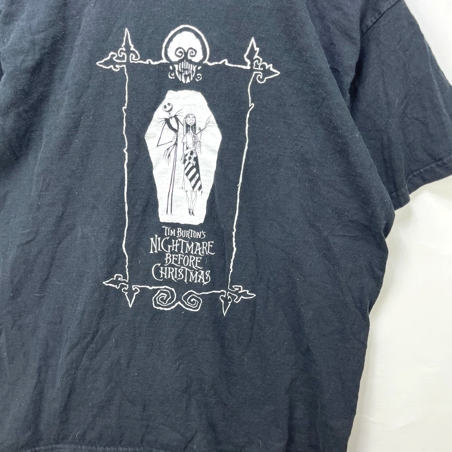Fruit Of The Loom VINTAGE Nightmare Before Christmas T-Shirt 90s Large Mens Black Size US L / EU 52-54 / 3 - 2 Thumbnail