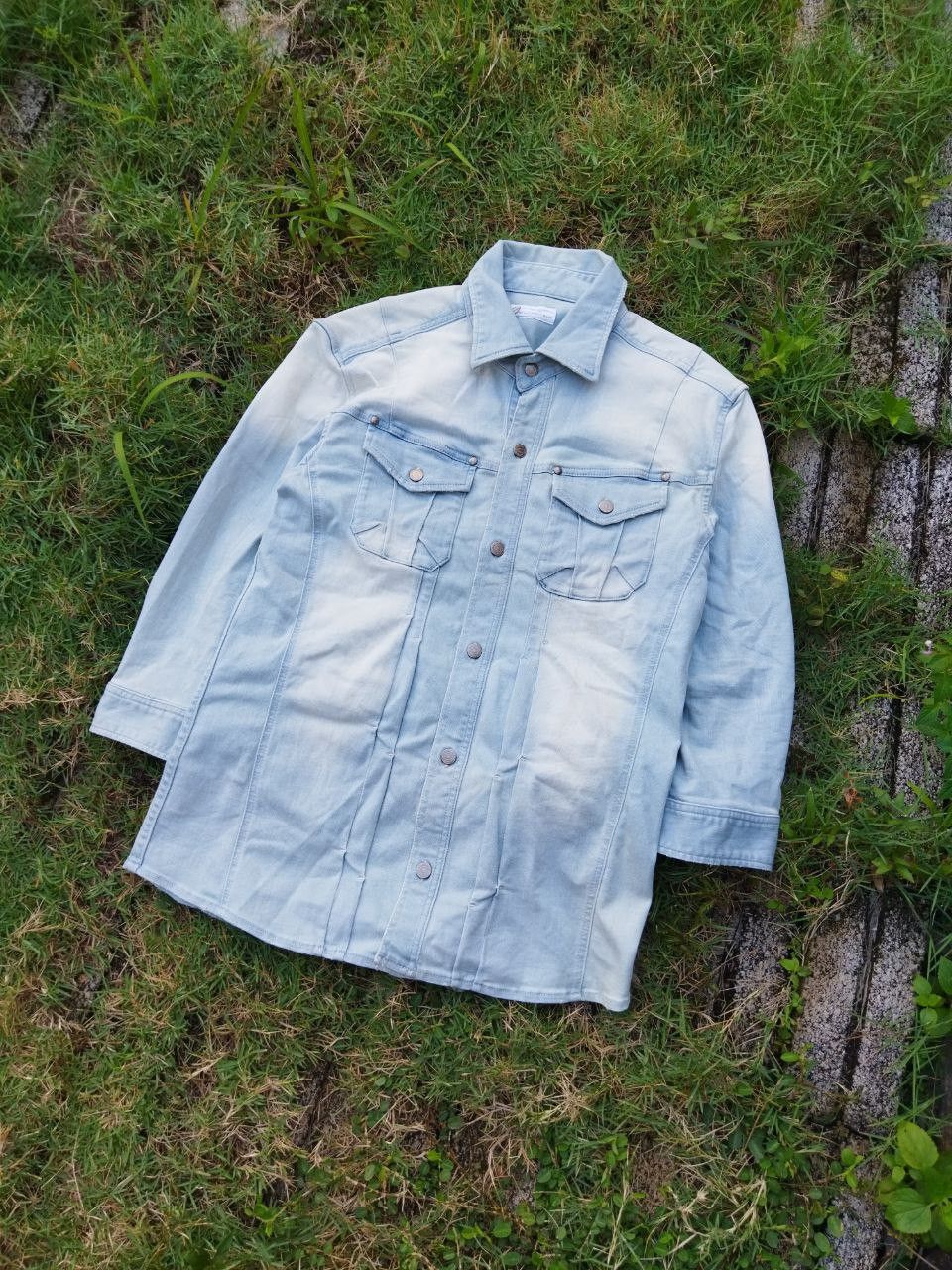 Tornado Mart Tornado Mart Stretch Denim Shirt - Size L Size US L / EU 52-54 / 3 - 1 Thumbnail