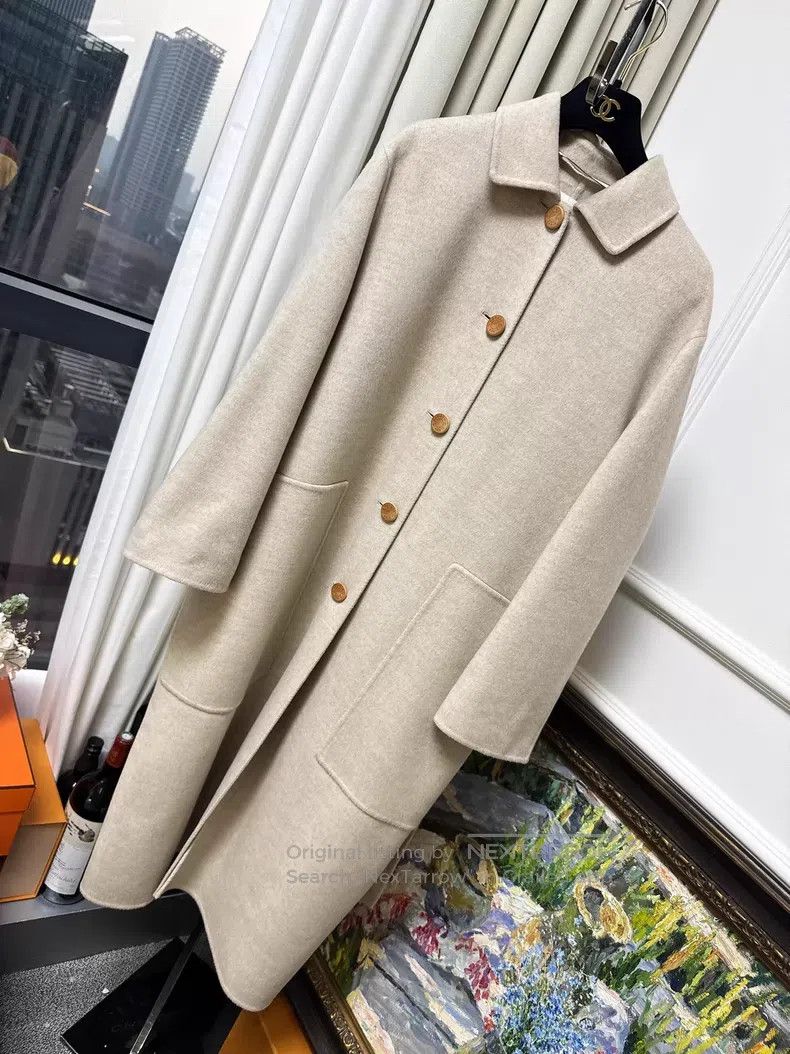 Hermes Hermes Oatmeal color cashmere coat for women Size XS / US 0-2 / IT 36-38 - 1 Thumbnail