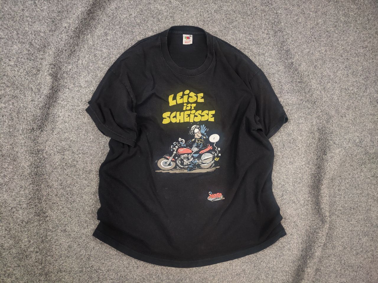 Vintage Vintage 90's Moto Mania Leise ist scheisse Graphic T Shirt Size US L / EU 52-54 / 3 - 1 Thumbnail