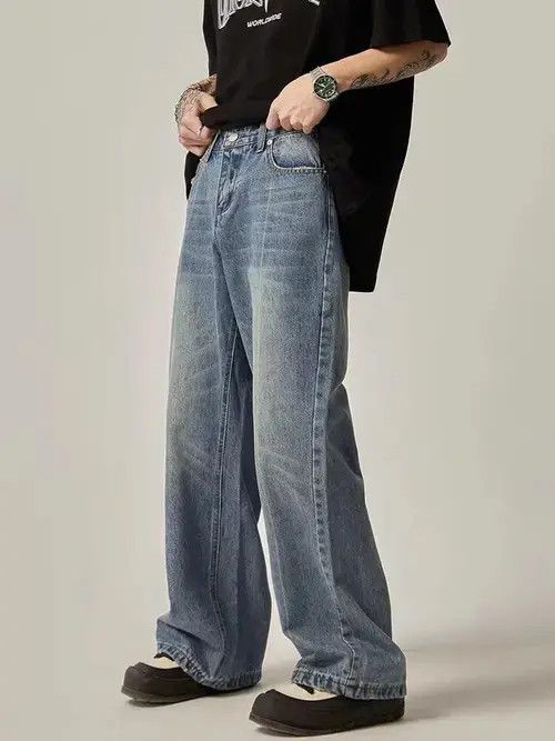 Japanese Brand Street vintage washed straight wide leg jeans Size US 32 / EU 48 - 2 Thumbnail