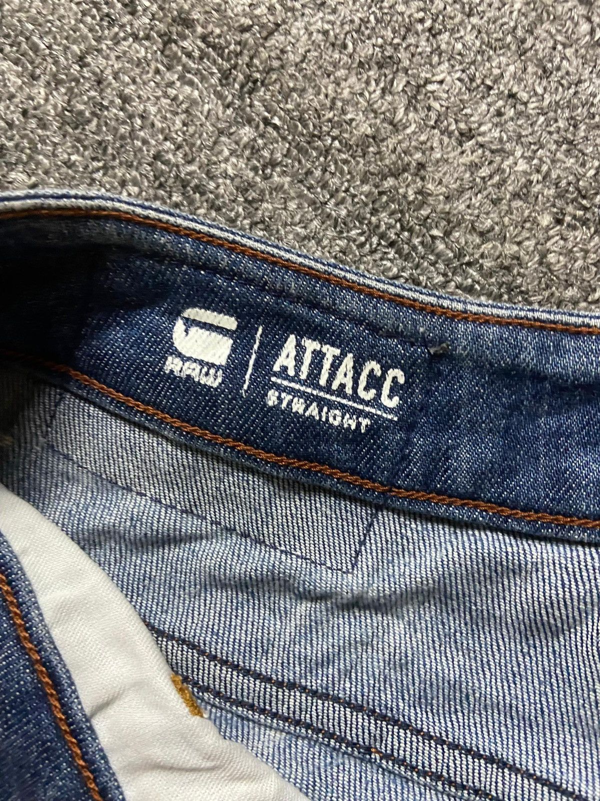 Japanese Brand × Jean × Vintage G-Raw x ATTAC Straight Cut Ripped Denim Jeans (128) Size US 33 - 6 Thumbnail
