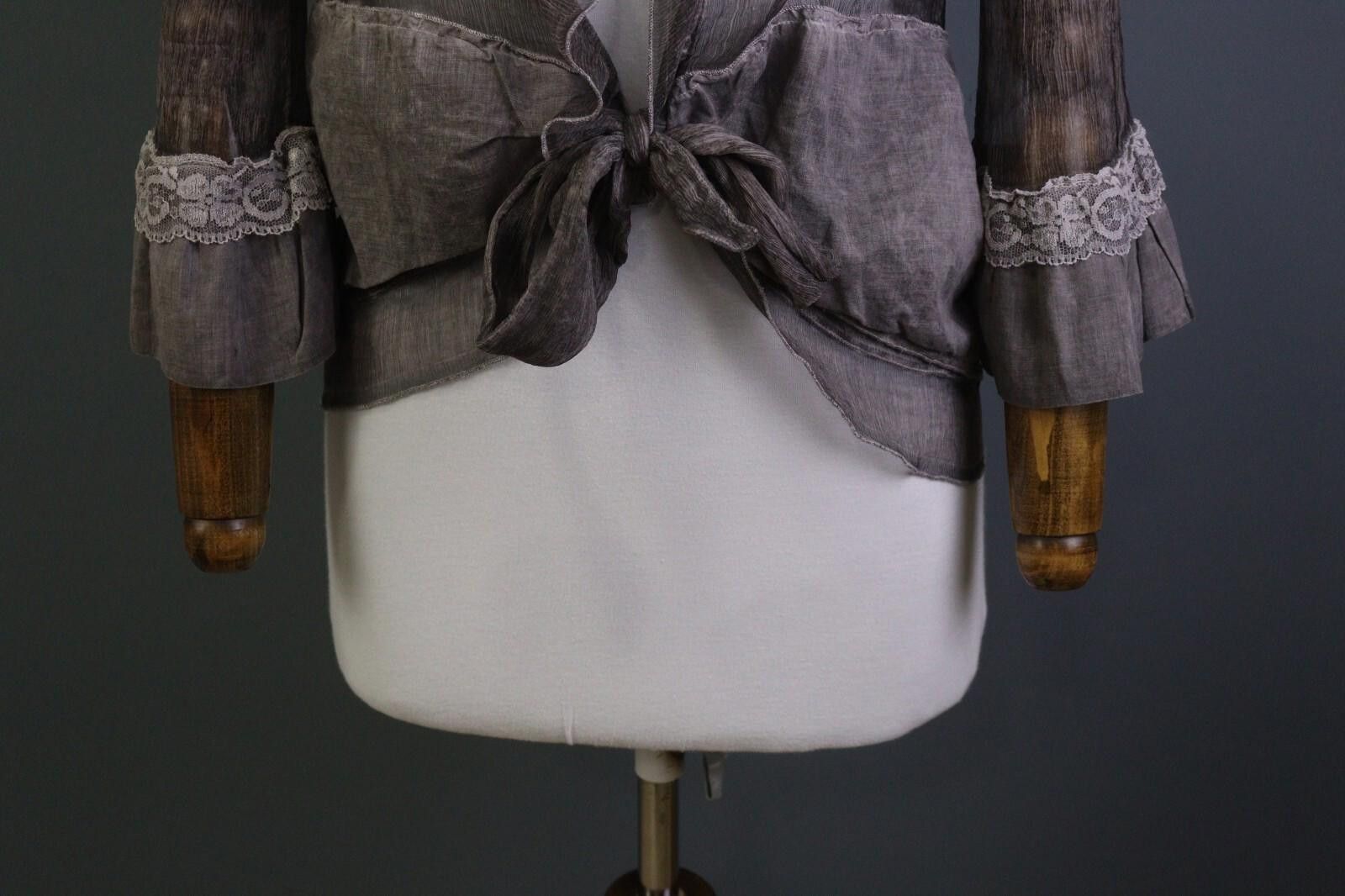Designer VTG Elisa Cavaletti Brown 100% Silk Blazer Top Size S Size S / US 4 / IT 40 - 3 Thumbnail