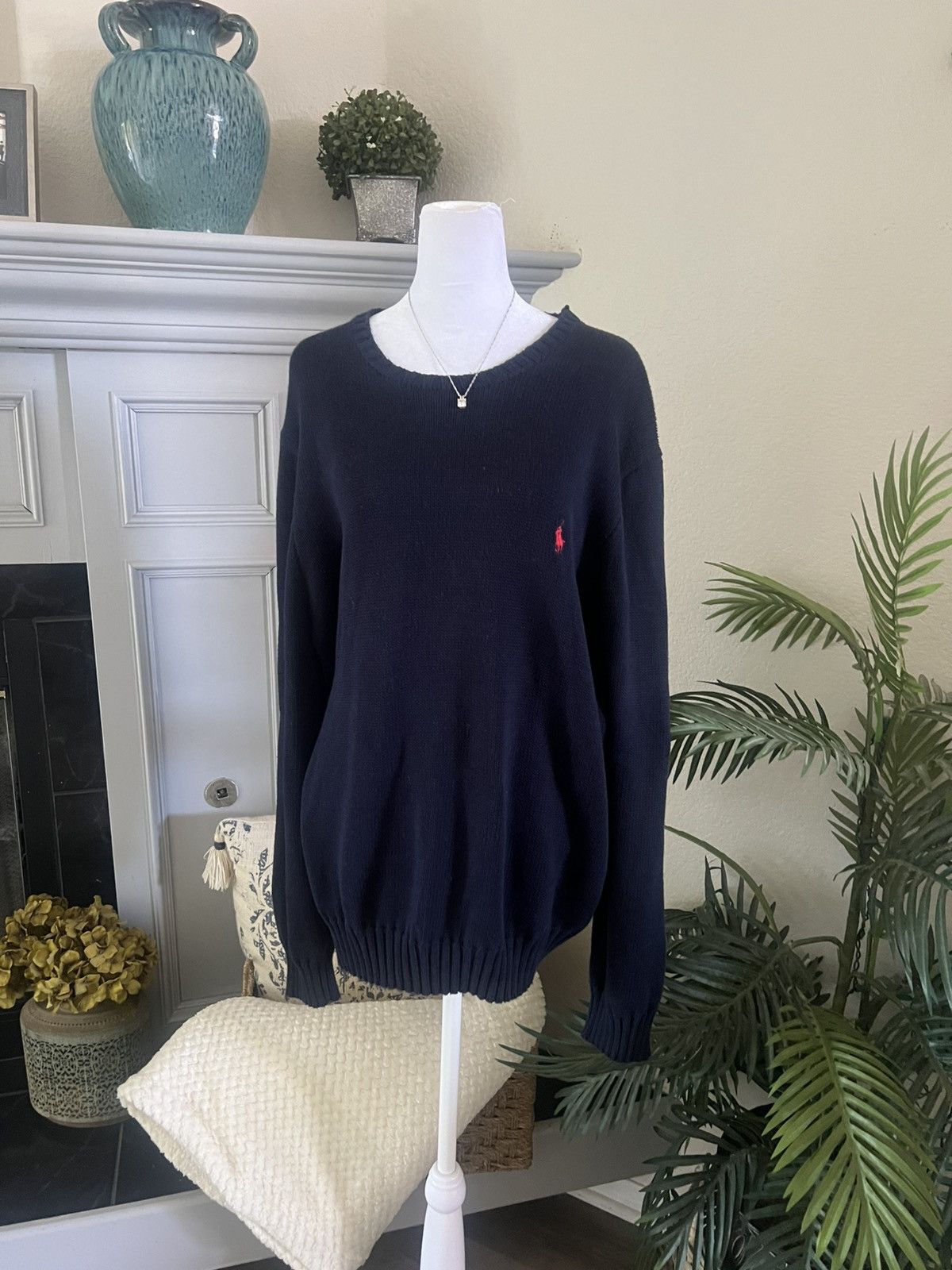 Polo Ralph Lauren VTG Polo Ralph Lauren RRL Navy Knit Sweater XL Size US XL / EU 56 / 4 - 2 Thumbnail
