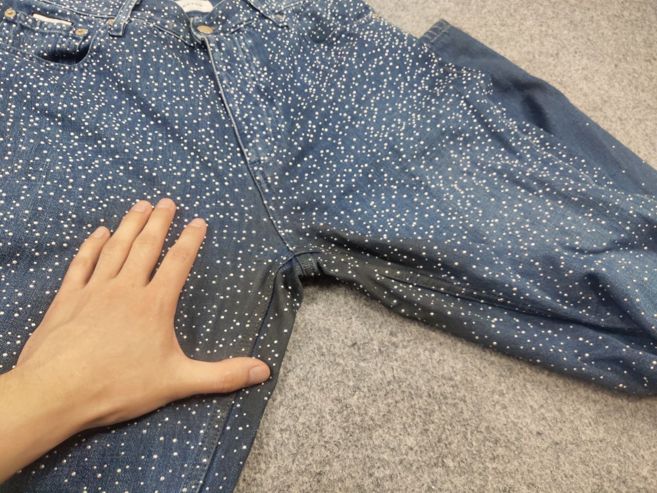 Rare Eytys Benz straight cut stones Blue Denim Jeans