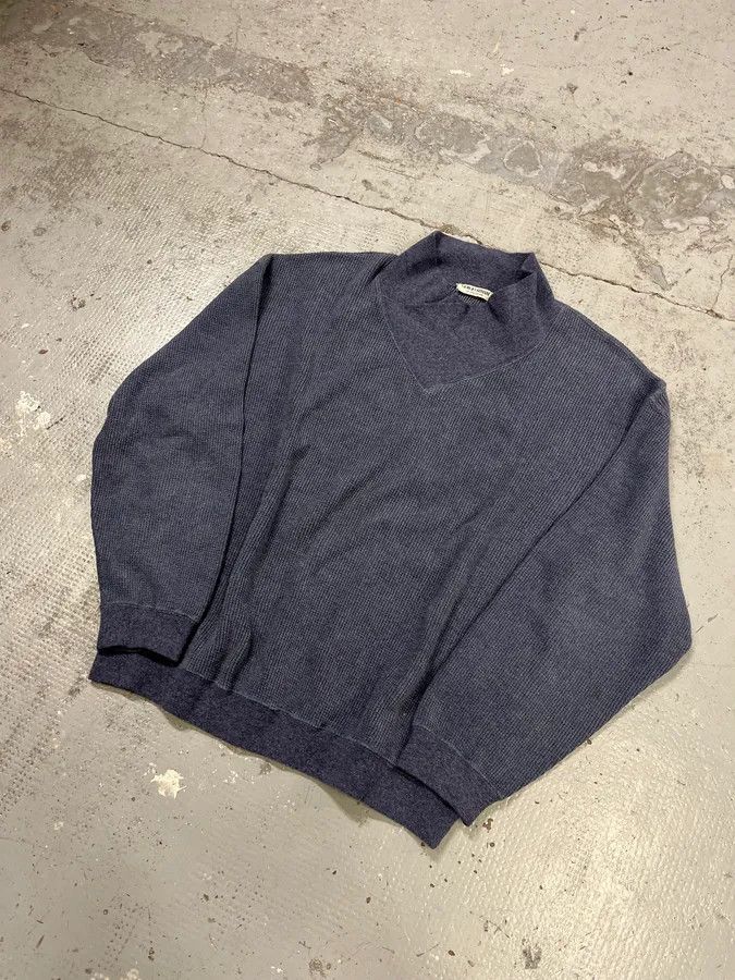 Giorgio Armani 1990s Giorgio Armani High Neck Blue Wool Sweater Size US L / EU 52-54 / 3 - 4 Thumbnail