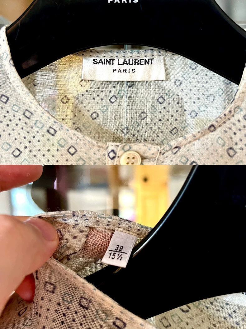Saint Laurent Paris Saint Laurent Paris Henry collar butterfly silk shirt-2506 Size US XS / EU 42 / 0 - 3 Thumbnail