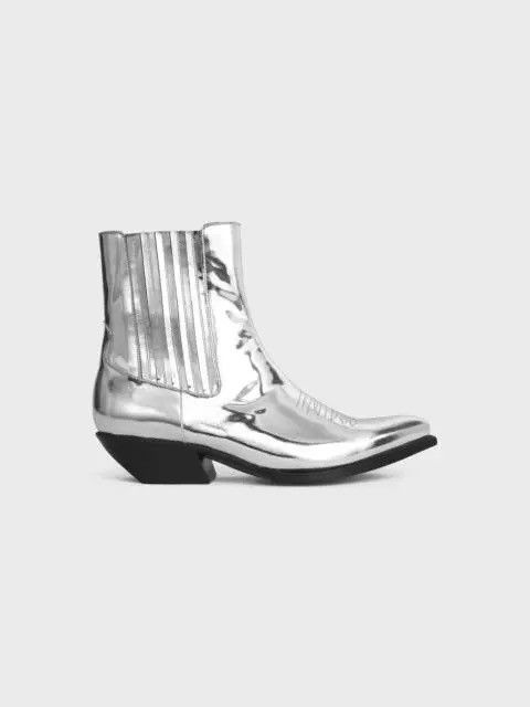 Celine Silver Jacno Leather Boots Size US 6 / EU 39 - 1 Thumbnail