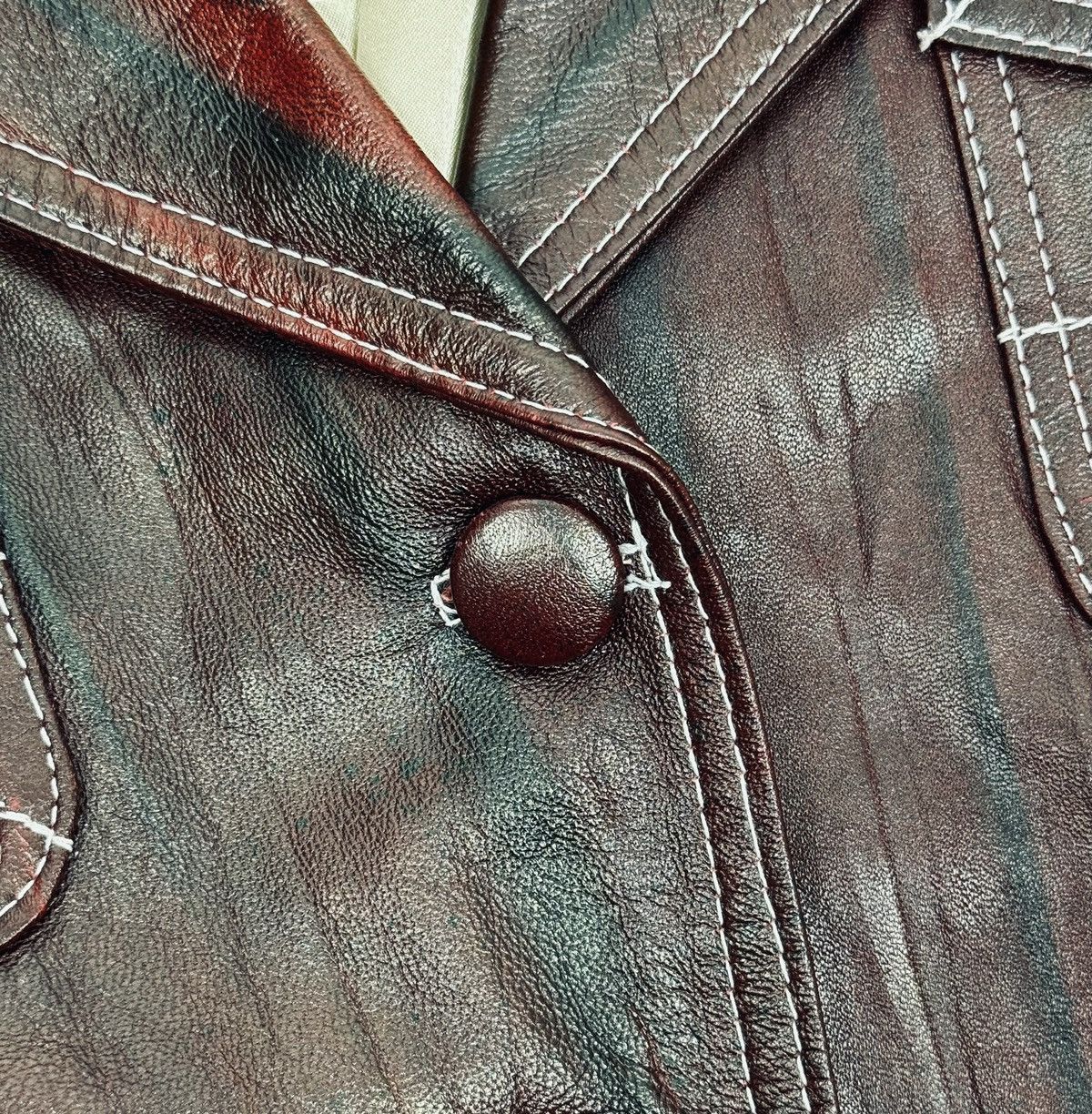 Designer × Genuine Leather Ya&Ka Genuine Leather Jacket Belted size L Size L / US 10 / IT 46 - 13 Thumbnail