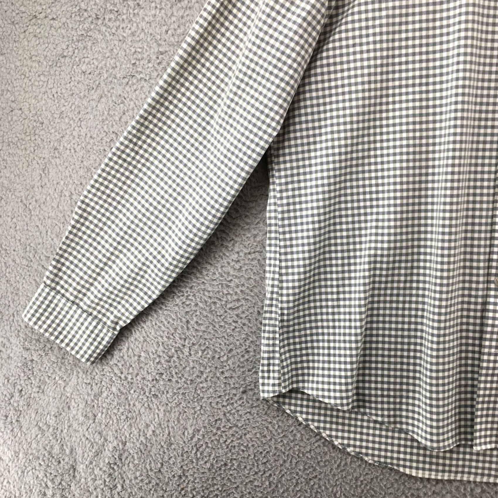 Kenneth Cole Kenneth Cole Button Up Long Sleeve Shirt Mens 17 Slim Fit Green Gingham Shirt Size US XL / EU 56 / 4 - 3 Thumbnail