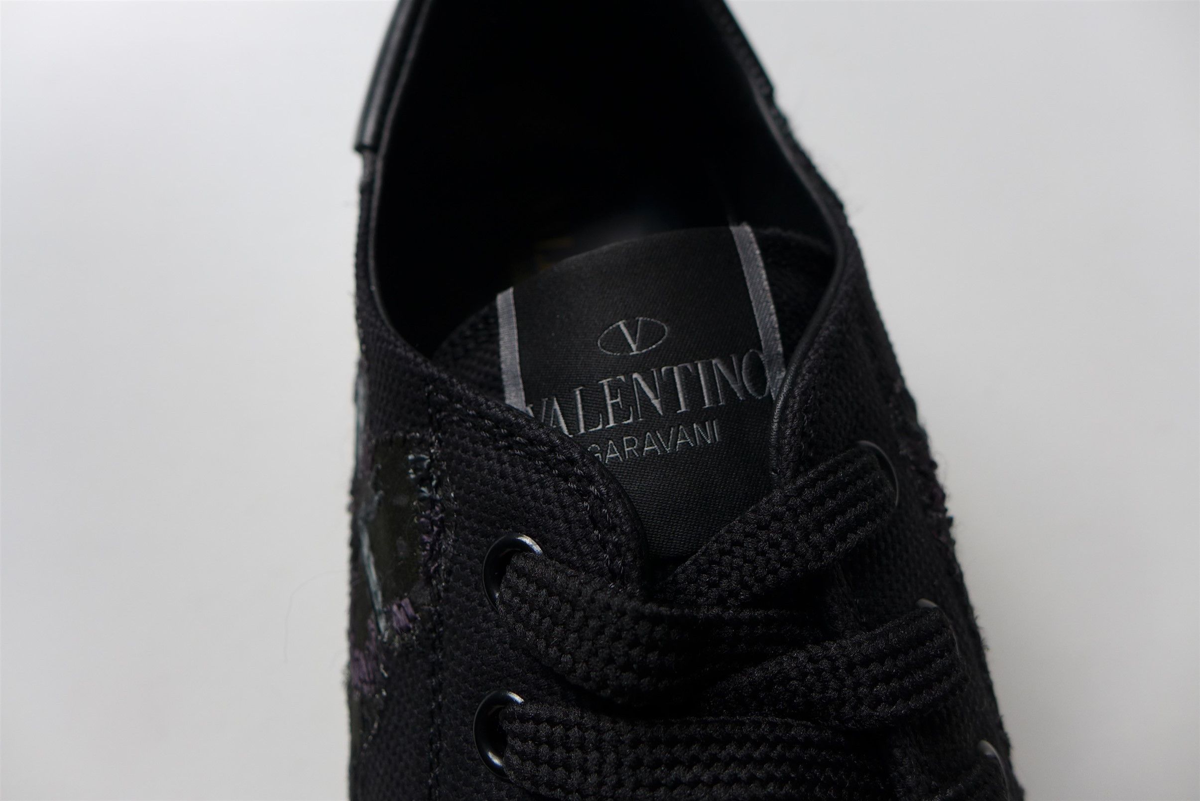 Valentino Valentino CamuButterfly Embroidered Black Sneakers Size US 10 / EU 43 - 14 Thumbnail