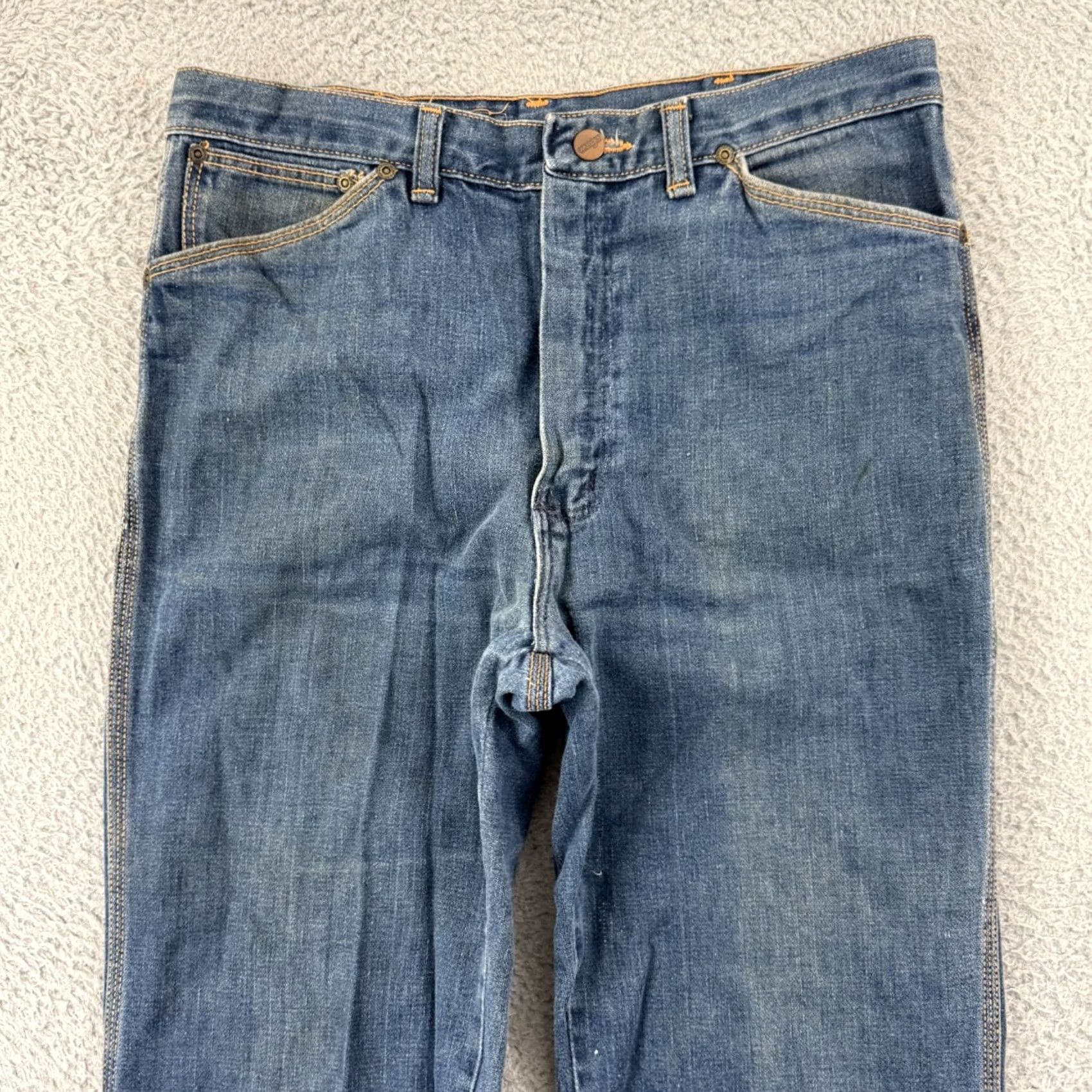 Wrangler VINTAGE Wrangler Jeans Mens 32x30 Blue Wrapid Transit 70s Bootcut Denim Cowboy Wrangler Retro Jeans 70s Cowboy Mens Blue Jeans Size 24" / US 00 / IT 34 - 3 Thumbnail