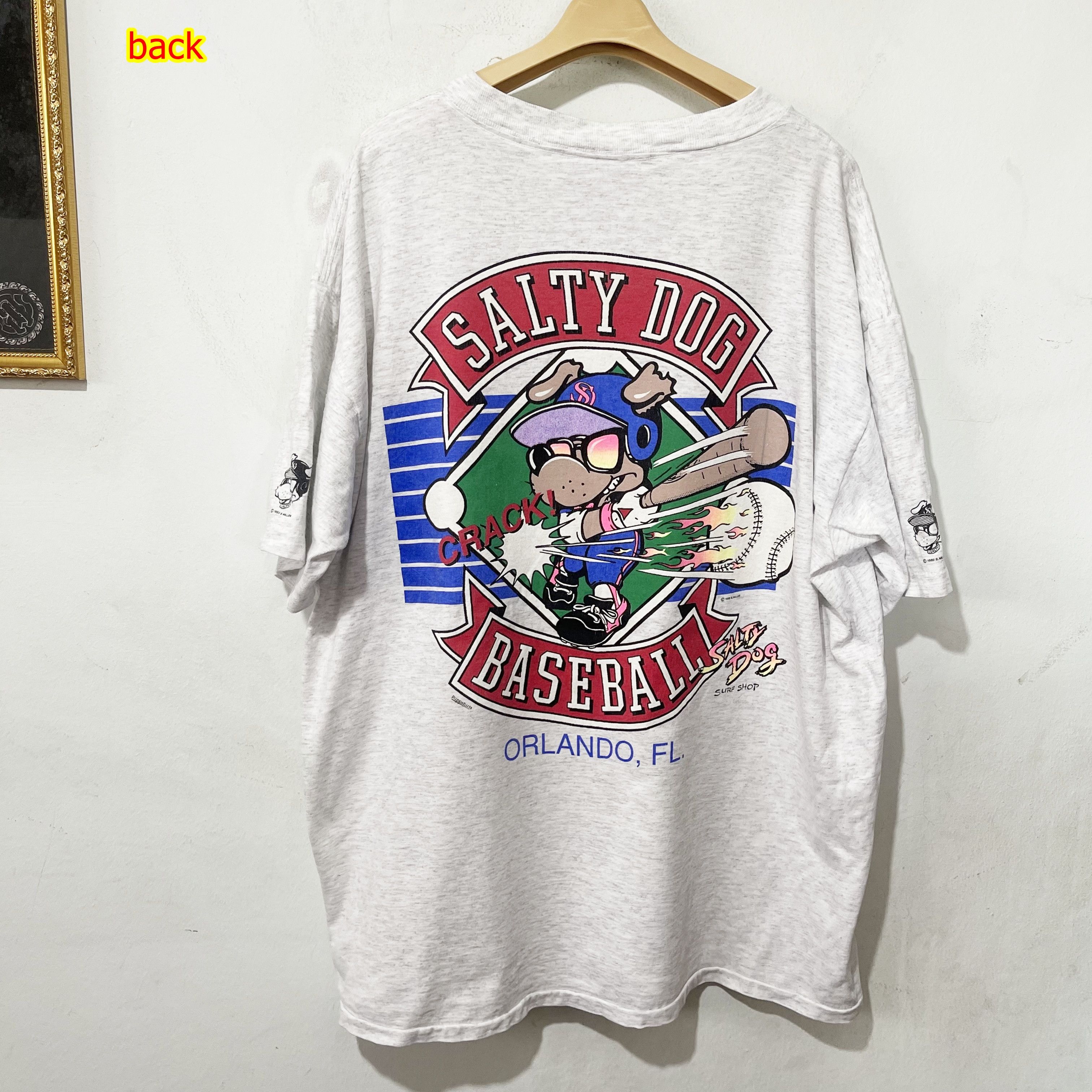Vintage Vintage 90s Salty Dog Baseball T-Shirt Size US XL / EU 56 / 4 - 1 Thumbnail