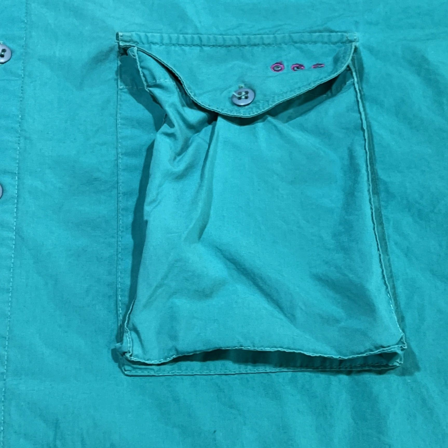 AQUA Columbia Bonefish Flats Shirt Men's Large Aqua Casual Fishing Button-Up Pockets Seasonal Size US L / EU 52-54 / 3 - 5 Thumbnail