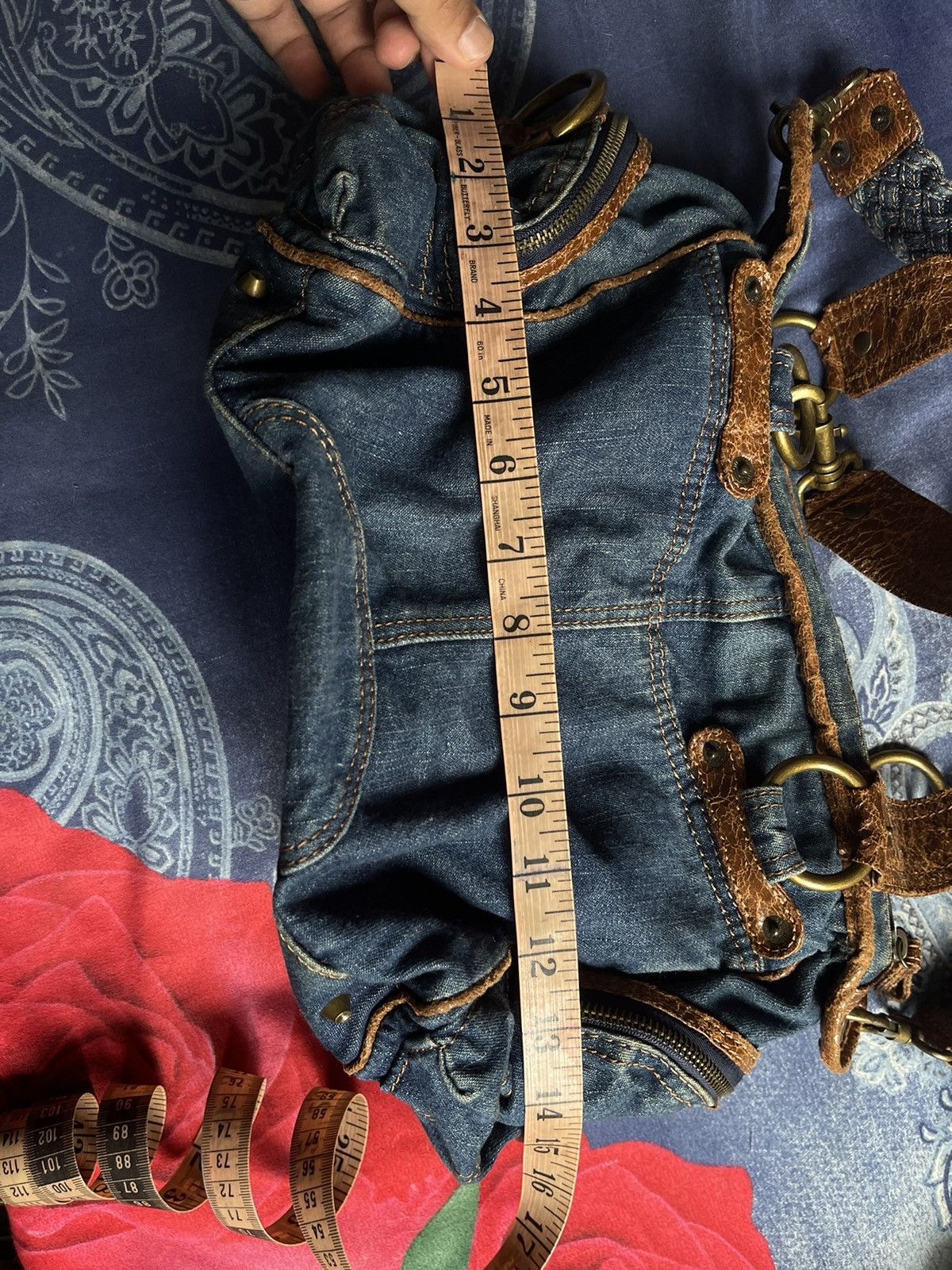 Guess Vintage Y2K Guess Shoulder Bag Denim w Leather Size ONE SIZE - 12 Thumbnail