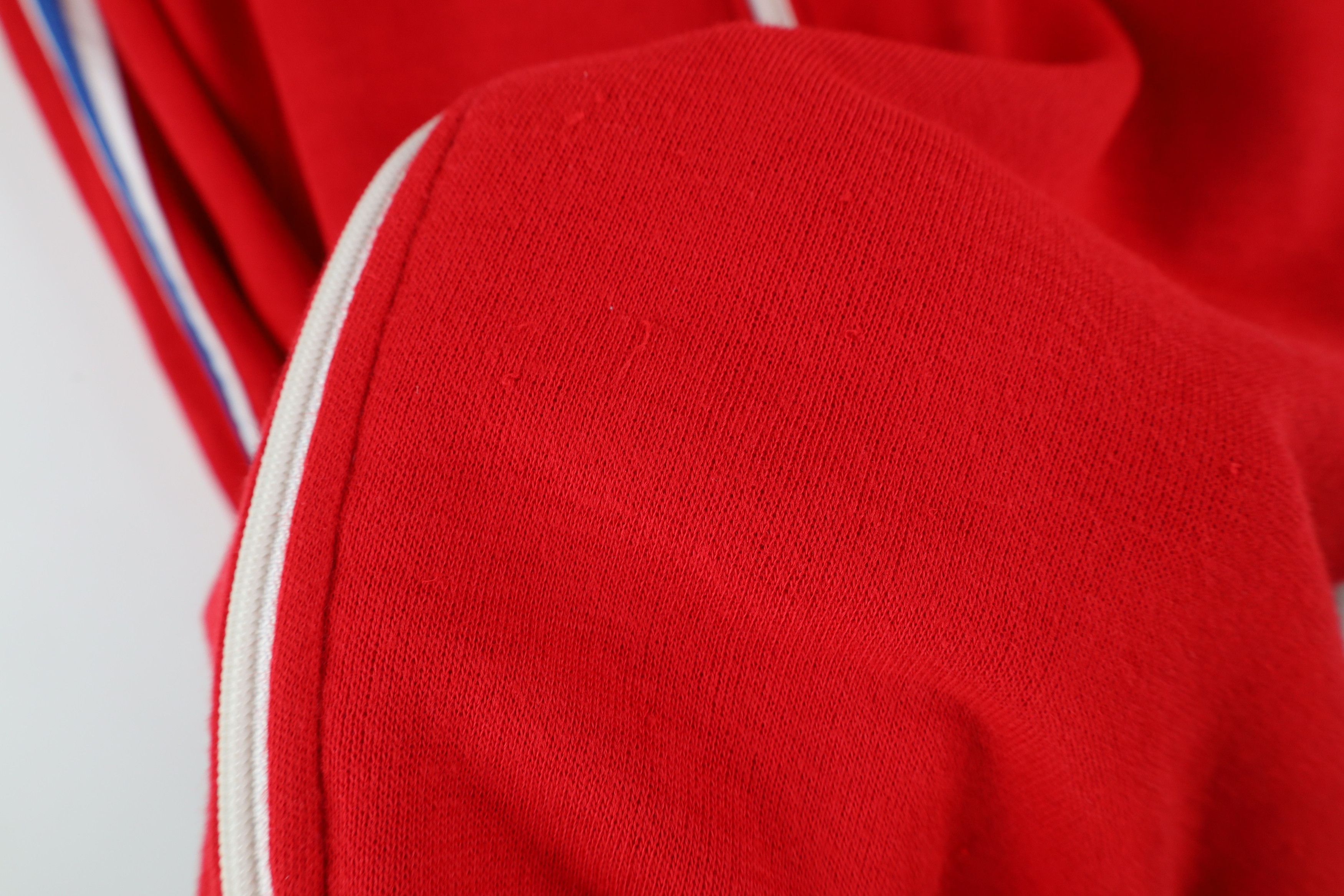Vintage Vintage 70s Streetwear Striped Full Zip Track Jacket Red Size US L / EU 52-54 / 3 - 5 Thumbnail
