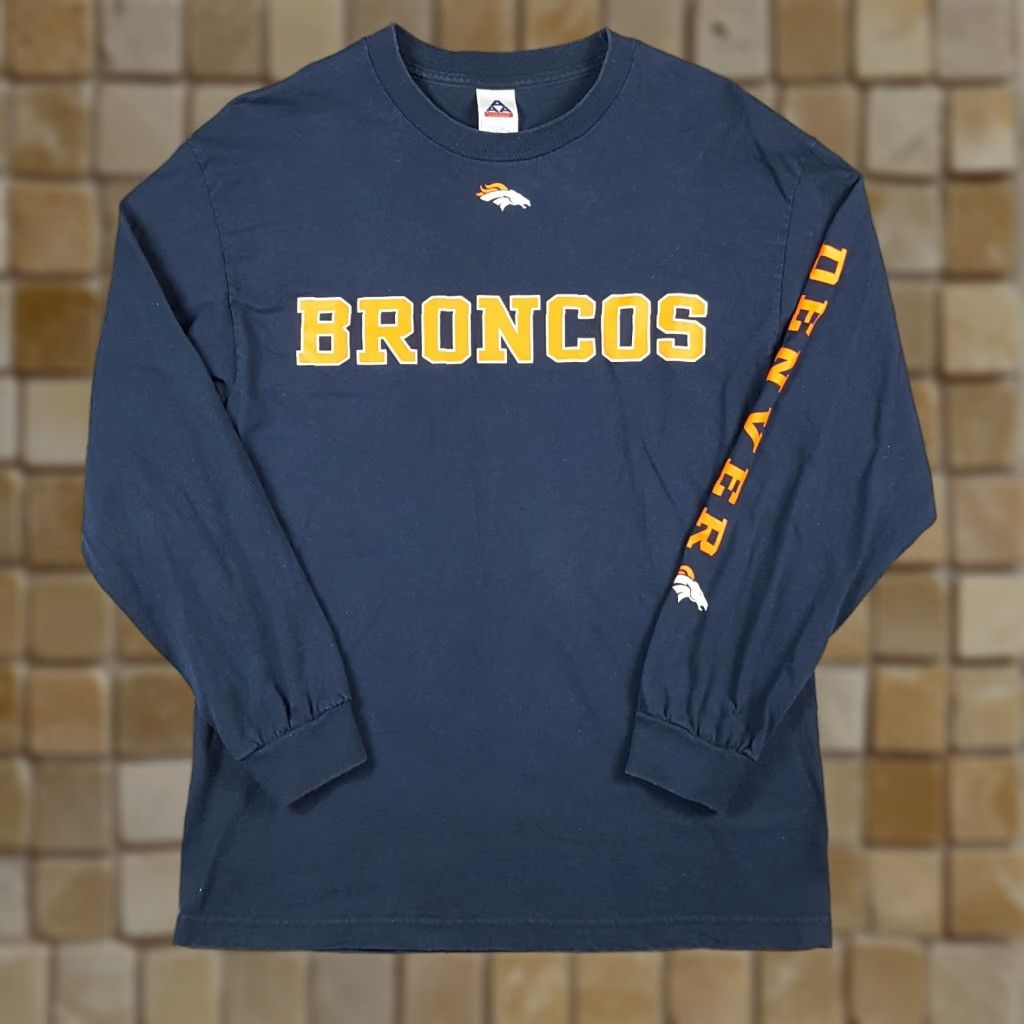 NFL Vintage Denver Broncos Y2K NFL Football Long Sleeve T-Shirt Men's Large Blue Retro Sports Size US L / EU 52-54 / 3 - 1 Thumbnail