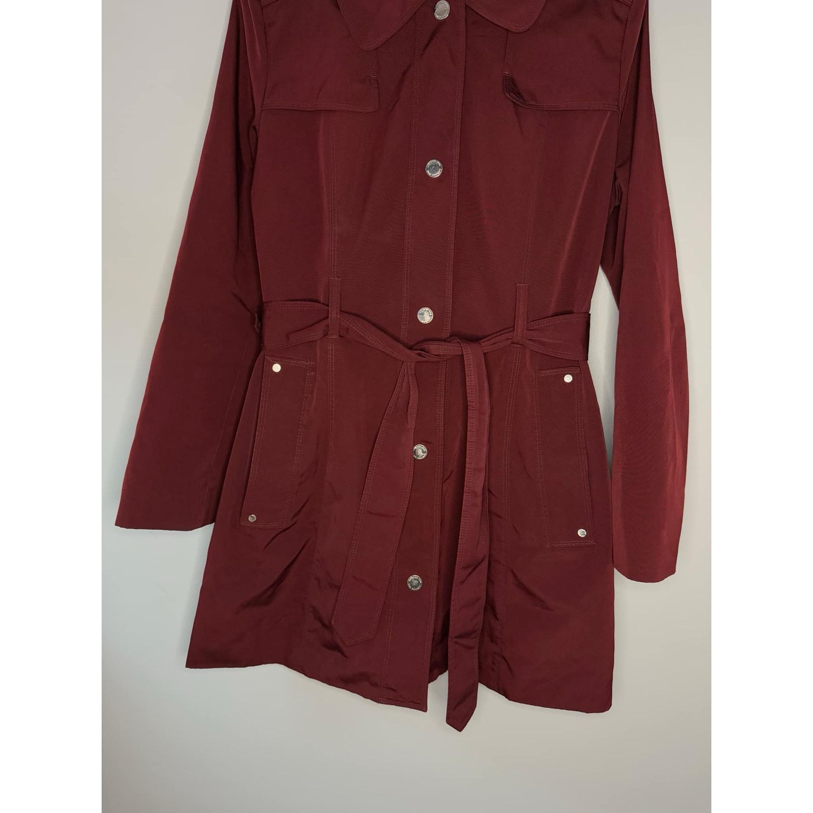 Other London Fog Belted Hooded Trench Coat Burgundy Med Size M / US 6-8 / IT 42-44 - 19 Thumbnail