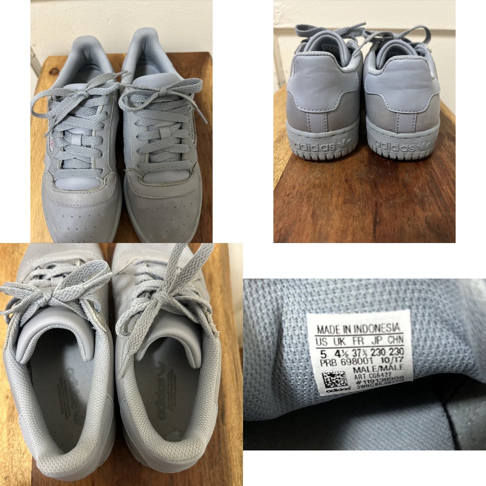 Adidas Adidas Yeezy Powerphase Men Grey Low Top Lace Up Sneakers CG6422 5 US 4.5 UK 37.5 EU Casual Activewear 2017 Vintage No Womens Mens Girls Boys Size US 5 / IT 35 - 9 Thumbnail