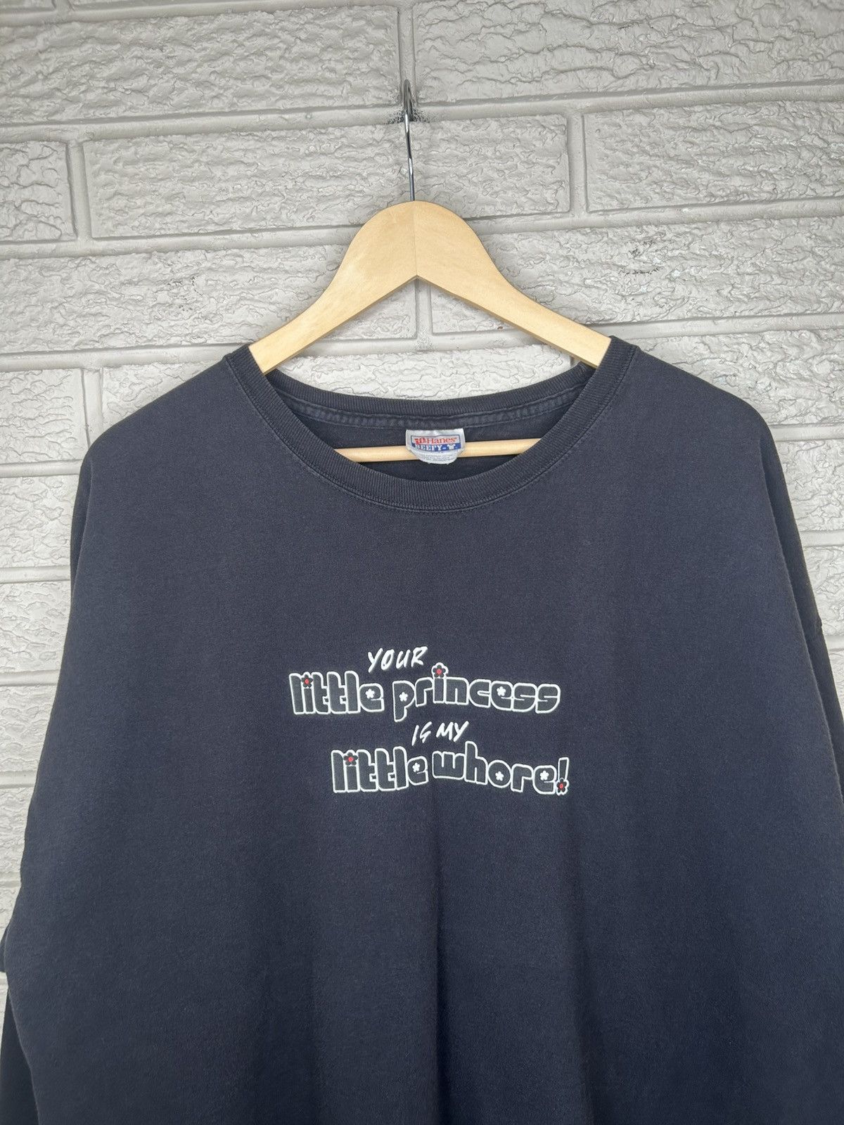 Vintage Vintage 90s Little Whore Funny Faded Long Sleeve Size US XL / EU 56 / 4 - 2 Thumbnail