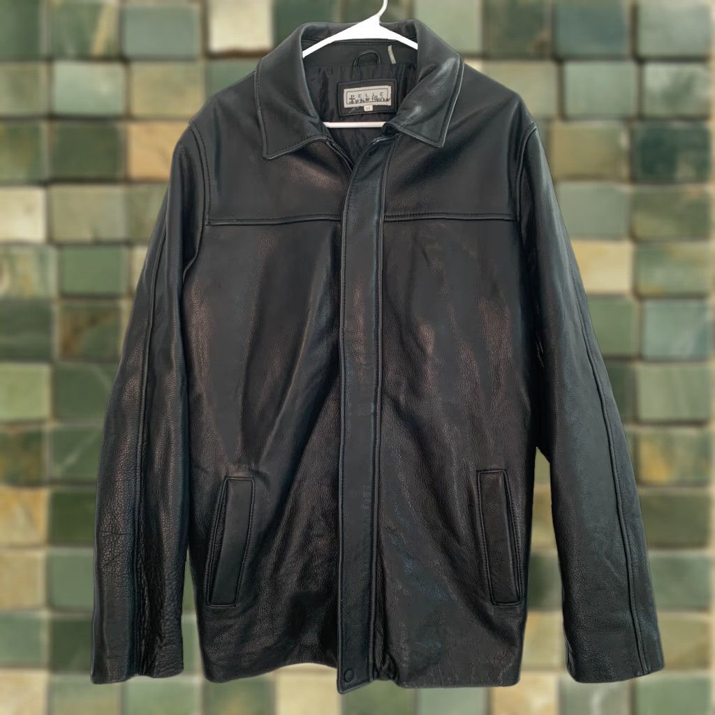 VINTAGE Pelle Leather Jacket Mens LT Black 1990s Large Tall Leather Jacket Mens LT Black 1990s