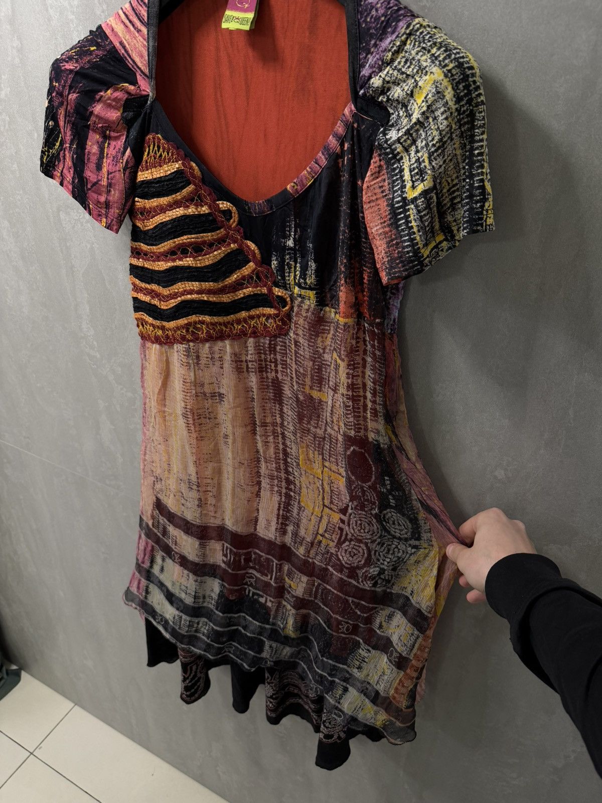 Other SAVE THE QUEEN Dress Bodycon Multicolor Print Shrot Sleeve Size XL / US 12-14 / IT 48-50 - 5 Thumbnail