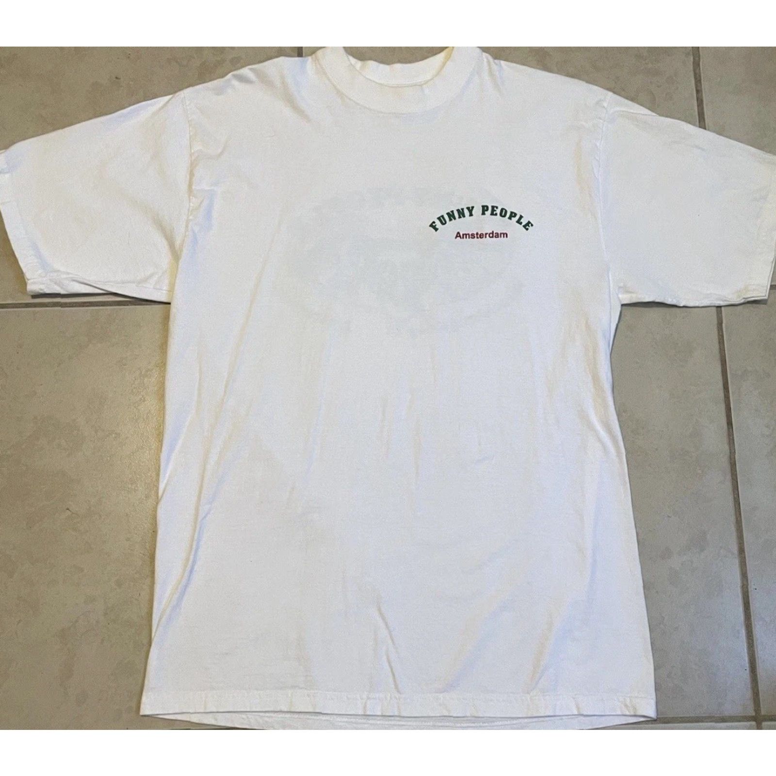 Vintage VINTAGE 90s Funny People Coffeeshop Amsterdam Cannabis Shop Shirt L White Men Short Sleeve T-Shirt Marijuana Size US L / EU 52-54 / 3 - 2 Thumbnail