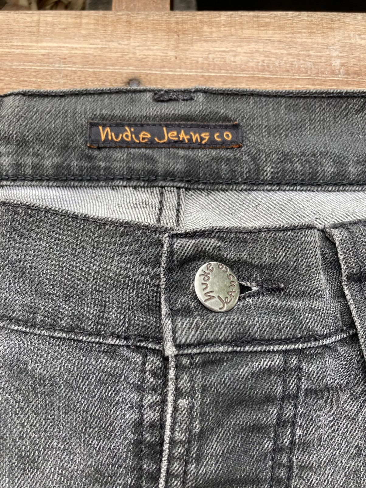 Nudie Jeans Distressed Nudie Grim Tim Broken Black Jeans Size US 32 / EU 48 - 8 Thumbnail