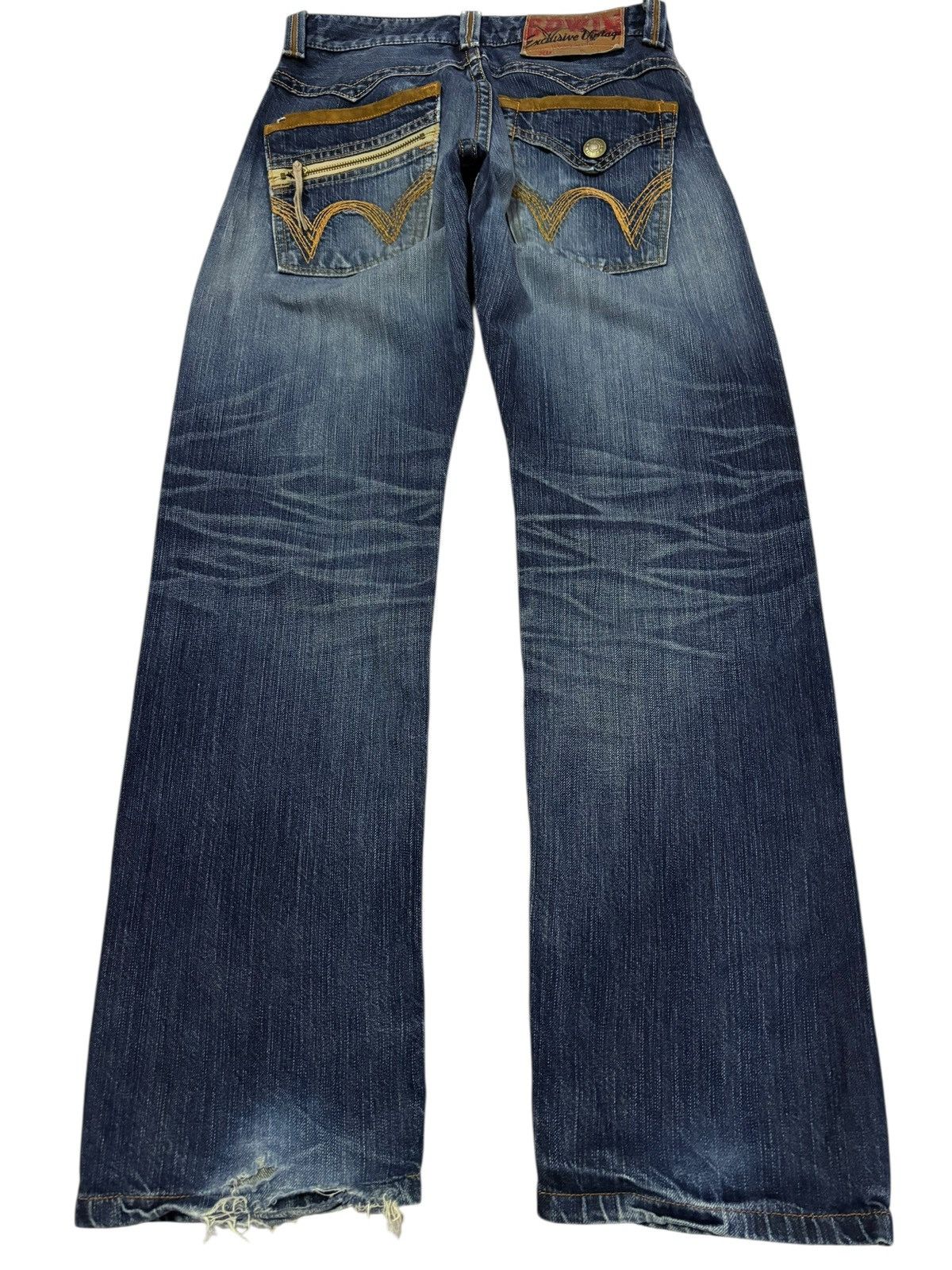 Edwin Vtg Edwin XV Japan Distressed Jeans Size US 29 - 2 Thumbnail
