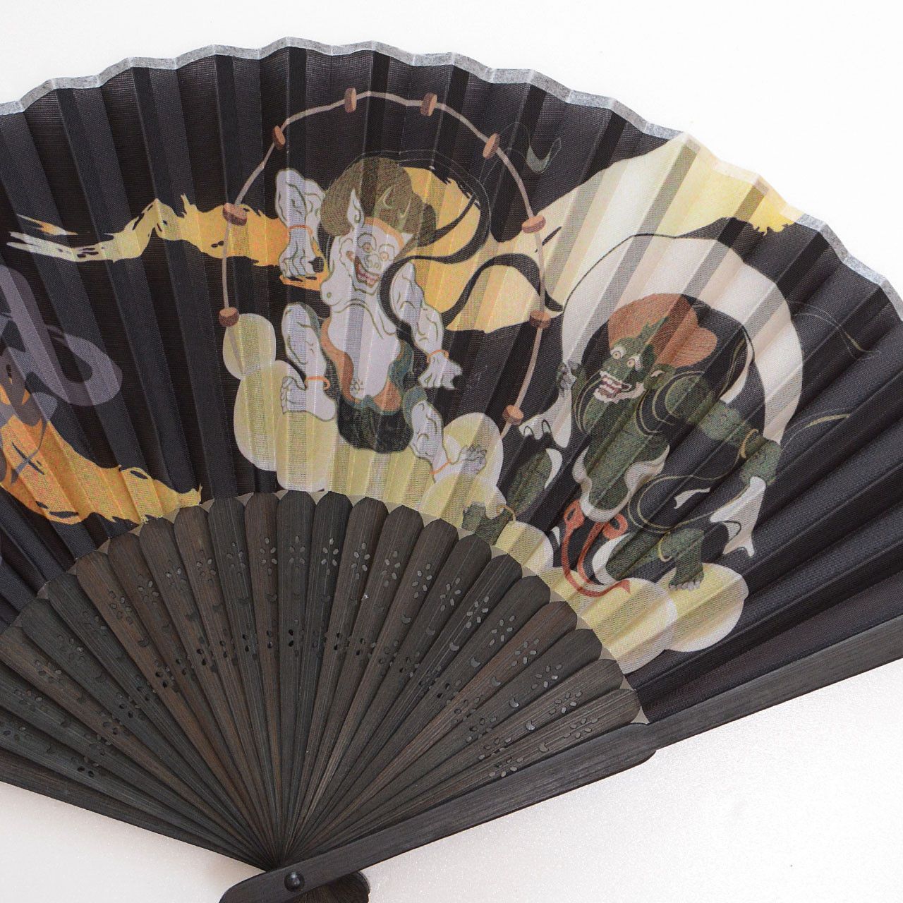 Other Japanese Folding Fan – Sensu with Fujin Raijin Design Size ONE SIZE - 1 Thumbnail