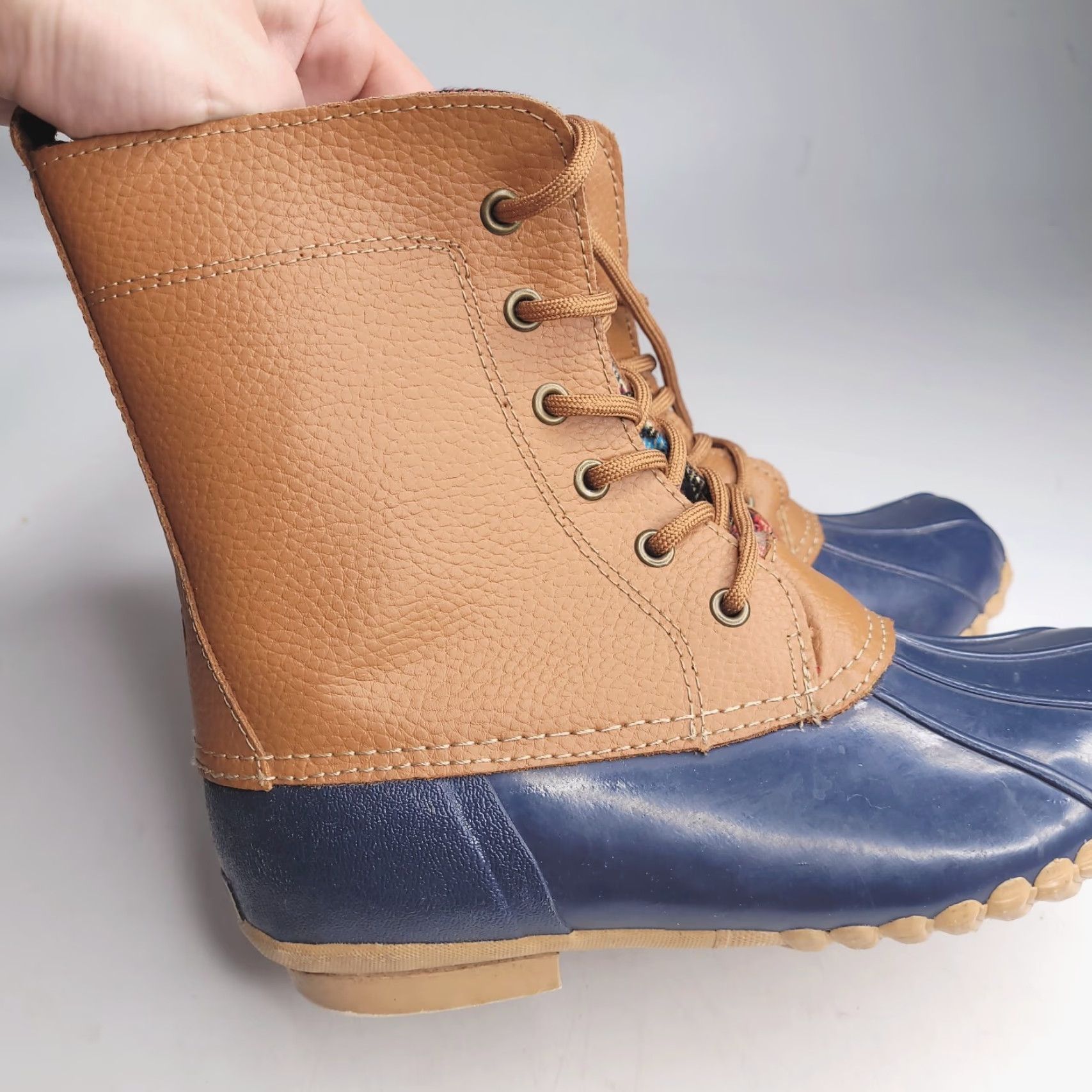 Vintage VINTAGE? Sporto Boots Womens 7 Blue Leather Rubber Duck Rain Boot Flannel Lined Boots Womens 7 Blue Leather Rubber Duck Rain Boot Flannel Lined Size US 7 / IT 37 - 3 Thumbnail