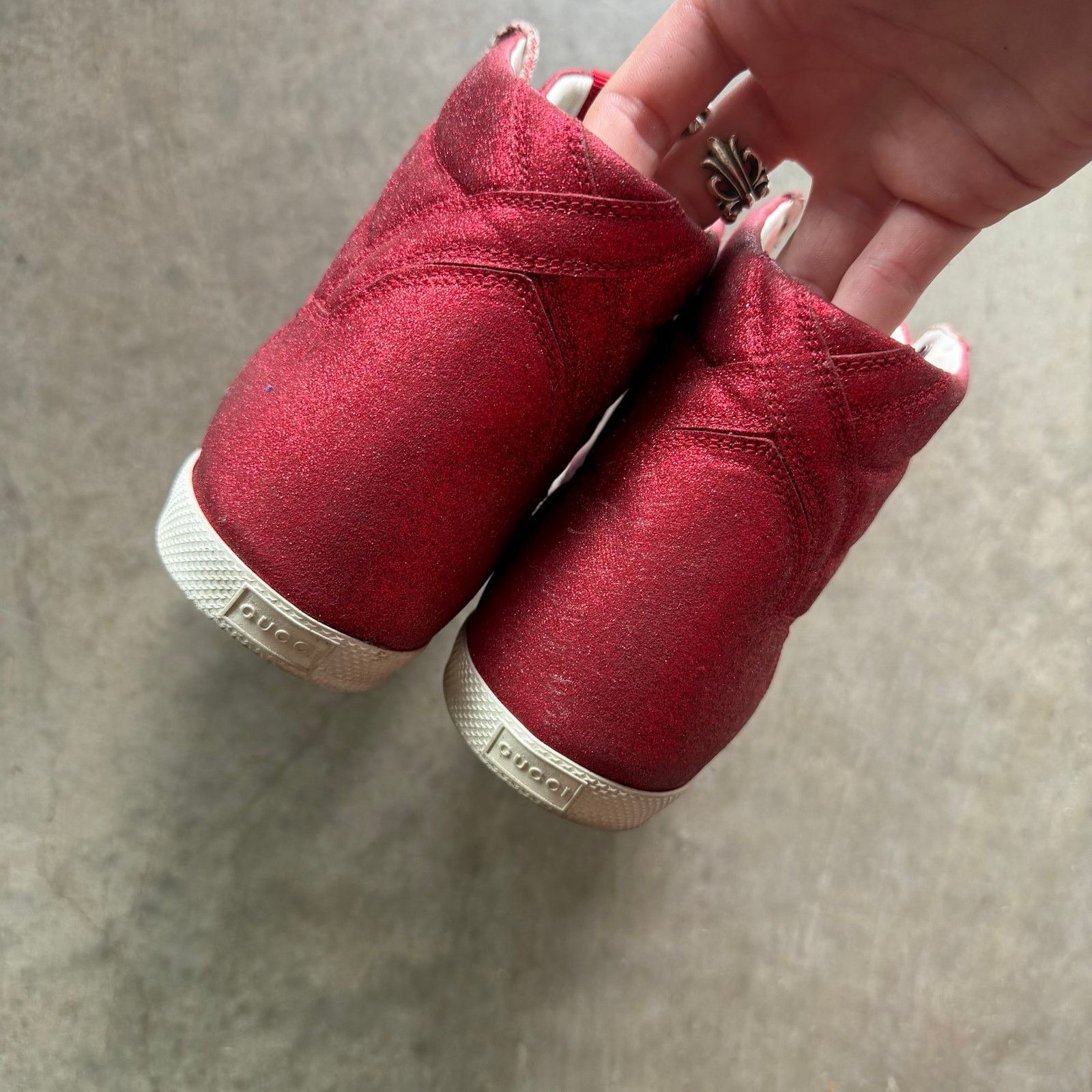 Gucci Gucci Ace High Glitter Red Size US 10 / EU 43 - 5 Thumbnail