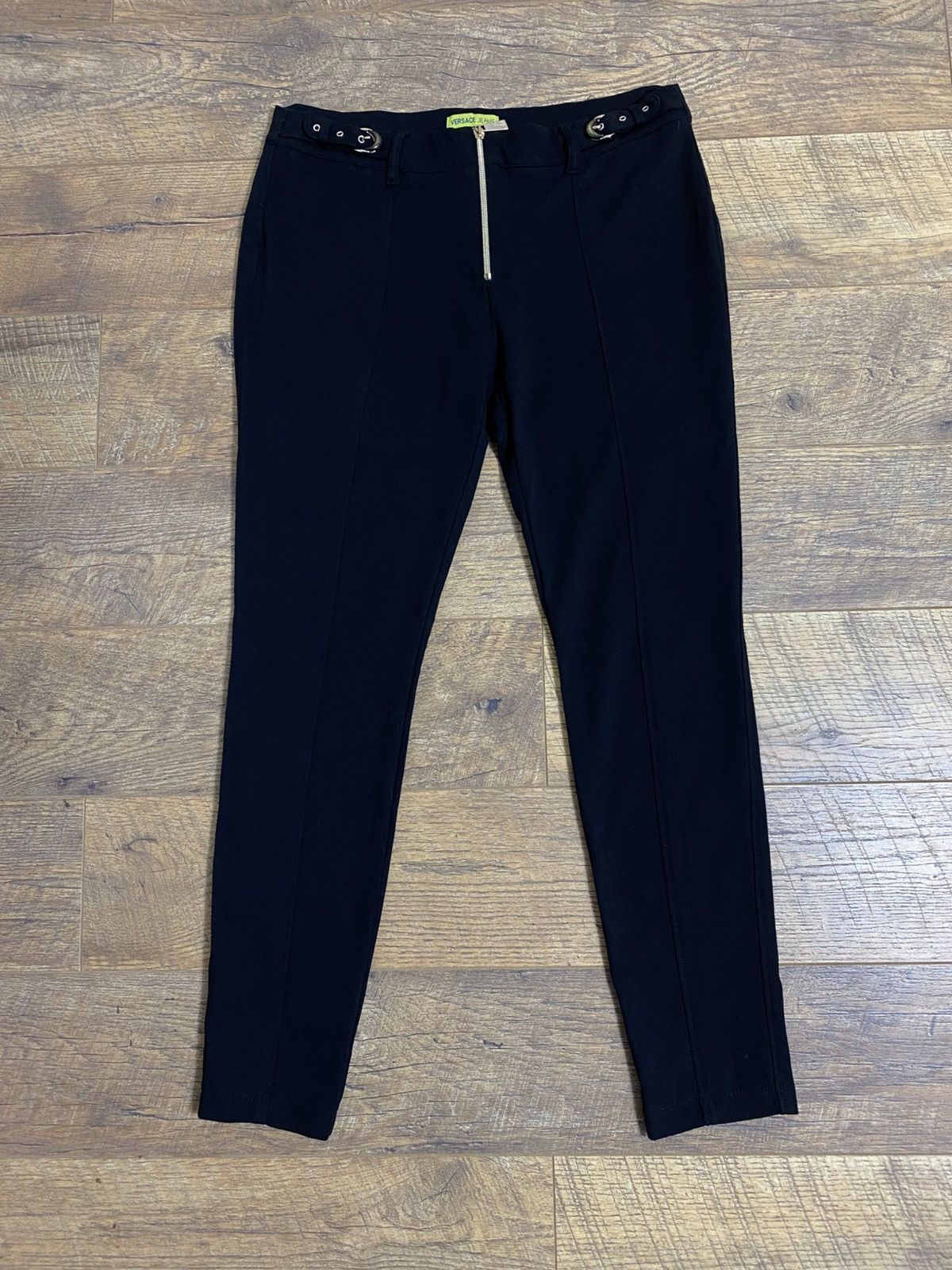Versace Jeans Couture Versace Jeans Black Zip-Front Buckle Trousers IT48 Size 34" / US 12 / IT 48 - 2 Thumbnail