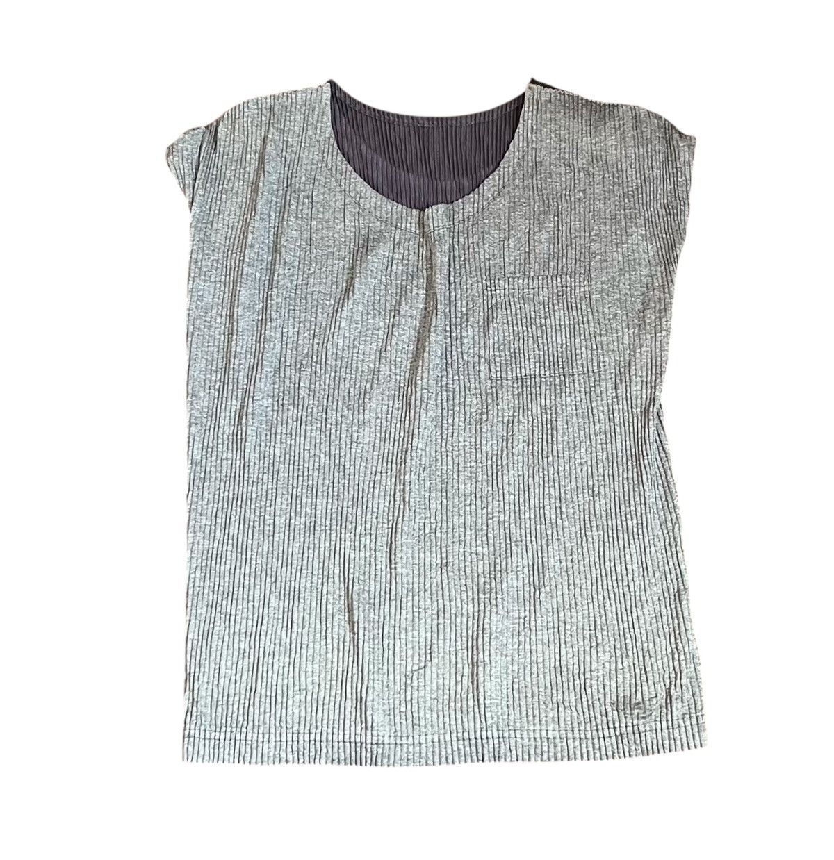 Pleats Please Issey Miyake TAX FREE 🇺🇸 issey miyake pleats please two tone tank top Size S / US 4 / IT 40 - 1 Thumbnail