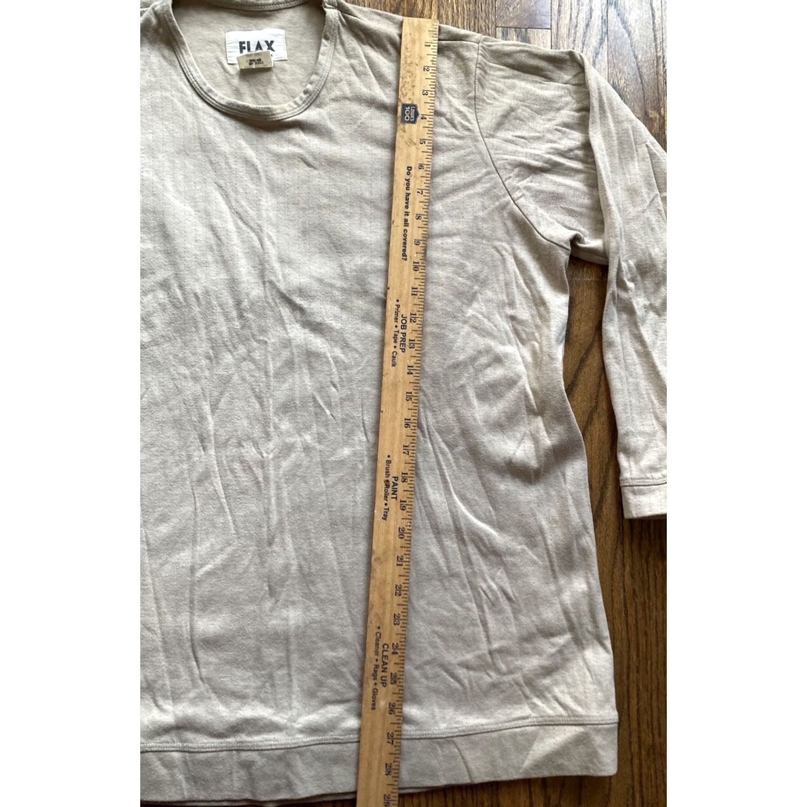 FLAX FLAX 2 Piece Set Womens Large Long Sleeve Top + Skirt Beige Cotton Minimalist Beach Bohemian Classic Size L / US 10 / IT 46 - 5 Thumbnail