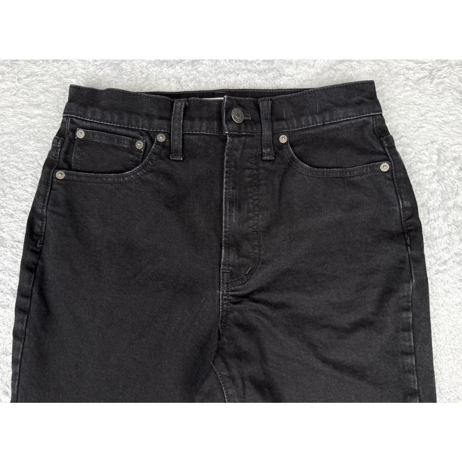 Madewell Madewell Perfect Vintage Flare Jeans Womens 27 Black High Rise Stretch 27x31 Jeans Womens Black 27" 31" Regular Fabric Denim Cotton Polyester Spandex Size 27" / US 4 / IT 40 - 4 Thumbnail