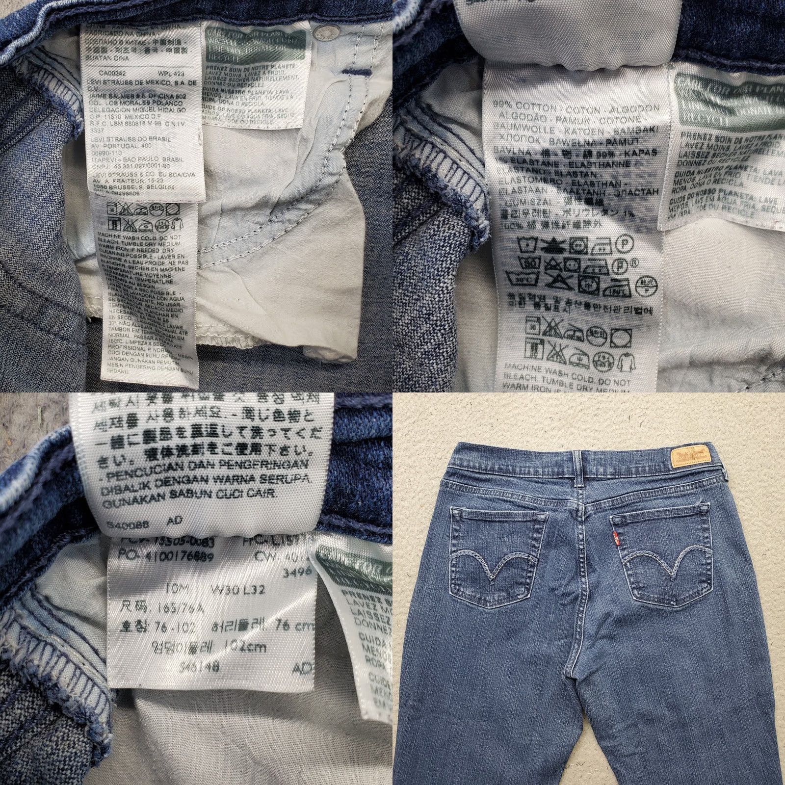 Levi's Levi's 505 Jeans Womens Size 10 Blue Denim Straight Leg 5-Pocket Regular Inseam 30" Vintage: No Size 32" / US 10 / IT 46 - 8 Thumbnail