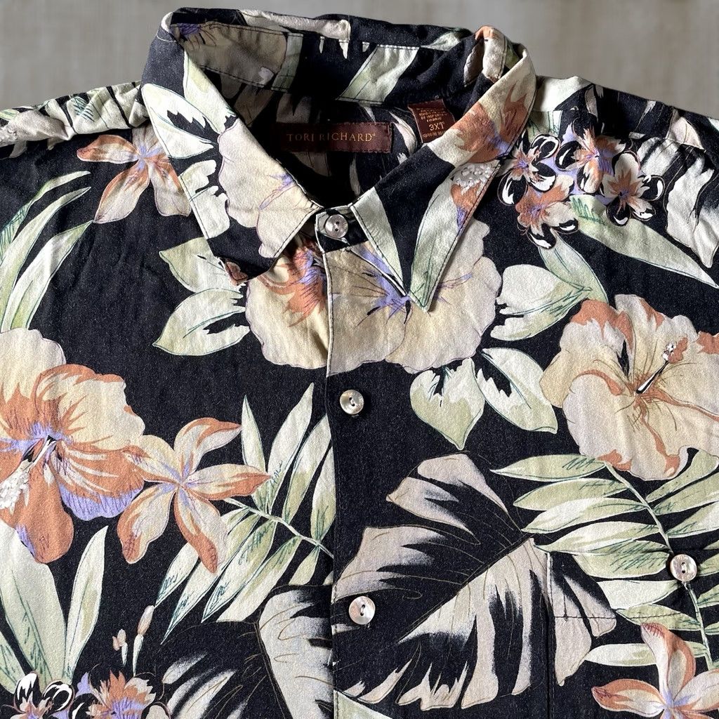 Tori Richard Tori Richard Shirt 3XLT Button-Up Hawaiian Flowers Short Sleeve Multicolor Viscose Beach Floral Mens Big & Tall Size US XXL / EU 58 / 5 - 1 Thumbnail