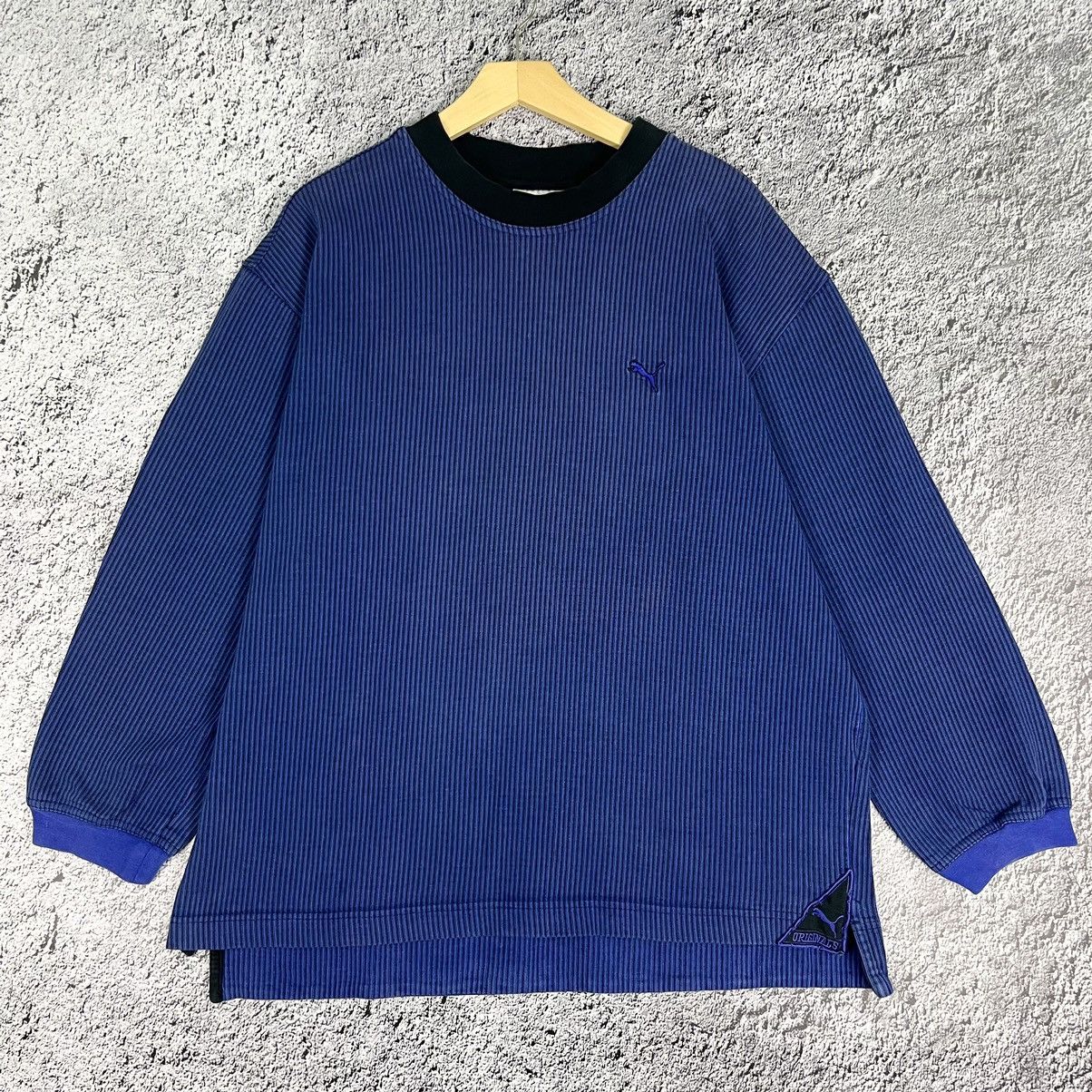 Puma VINTAGE 🪼 PUMA faded boxy fit stripped crewneck sweatshirt Size US XXL / EU 58 / 5 - 1 Thumbnail