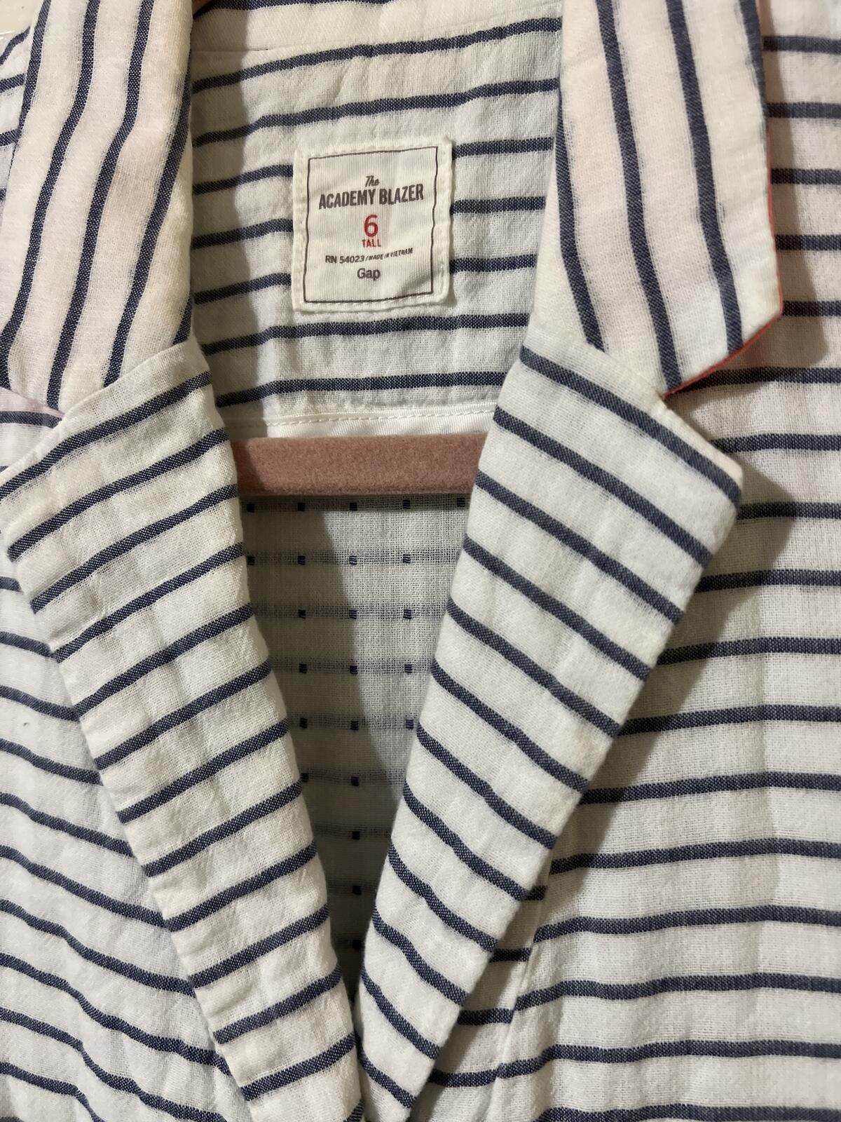 Gap Gap Academy Blazer 6 White Navy Striped Cotton Casual Size M / US 6-8 / IT 42-44 - 3 Thumbnail