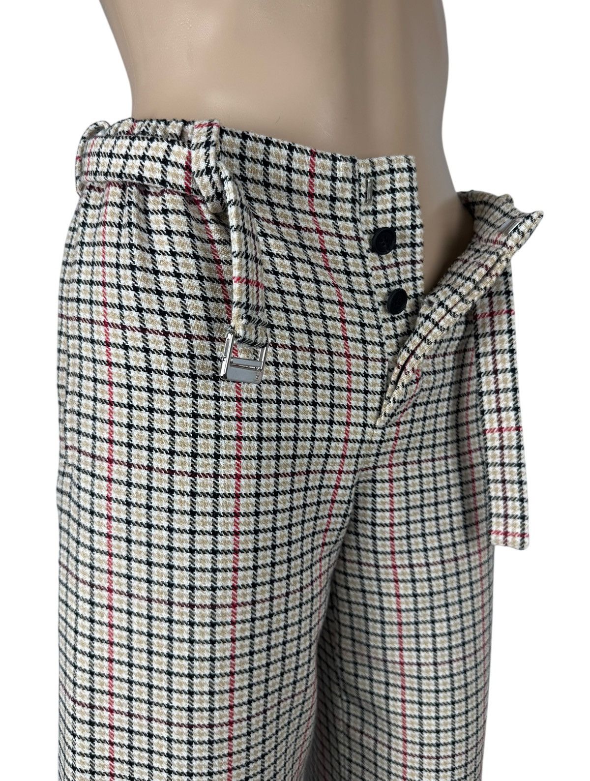 Maje Maje Poldi Plaid Wide Leg Cropped Pants Cotton-Wool size 34 Size 25" / US 0 / IT 36 - 9 Thumbnail