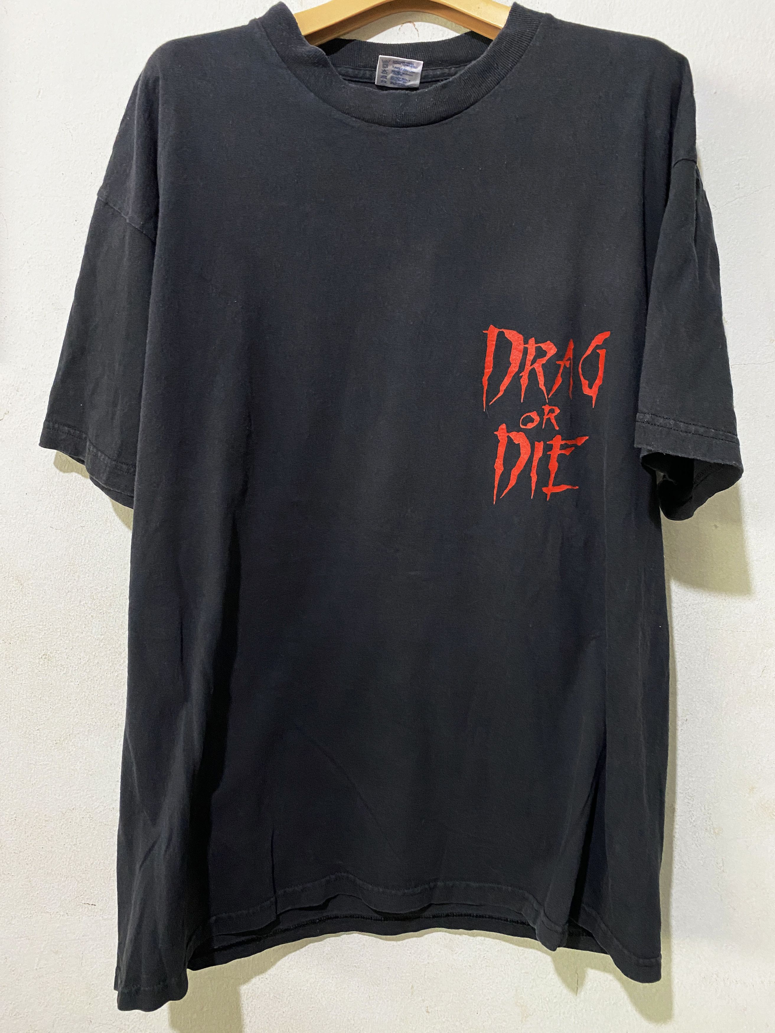 Band Tees × Vintage Vintage 90s Drag or Die Shirt Size US XL / EU 56 / 4 - 4 Thumbnail