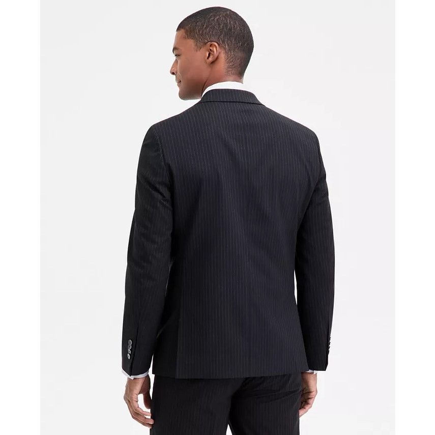 Nautica Nautica Men's Black Stripe Modern-Fit Suit Blazer Size 42R Size 42R - 2 Thumbnail