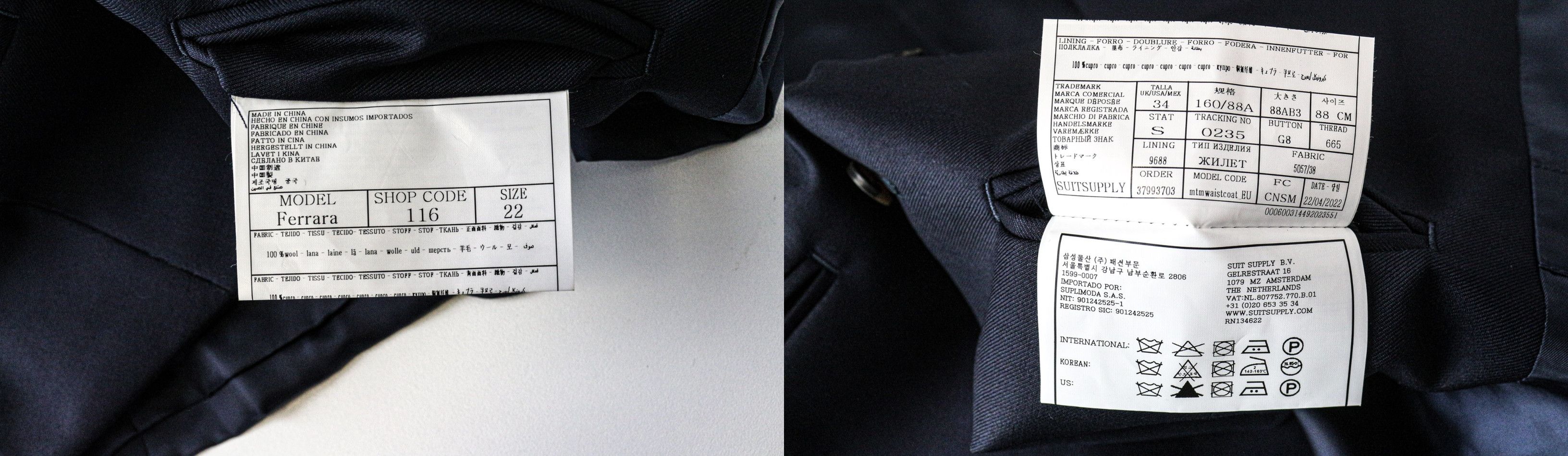 Suitsupply NAPOLI UK34R Blue Pure Wool 3 Piece Suit 79005 Size 34R - 18 Thumbnail