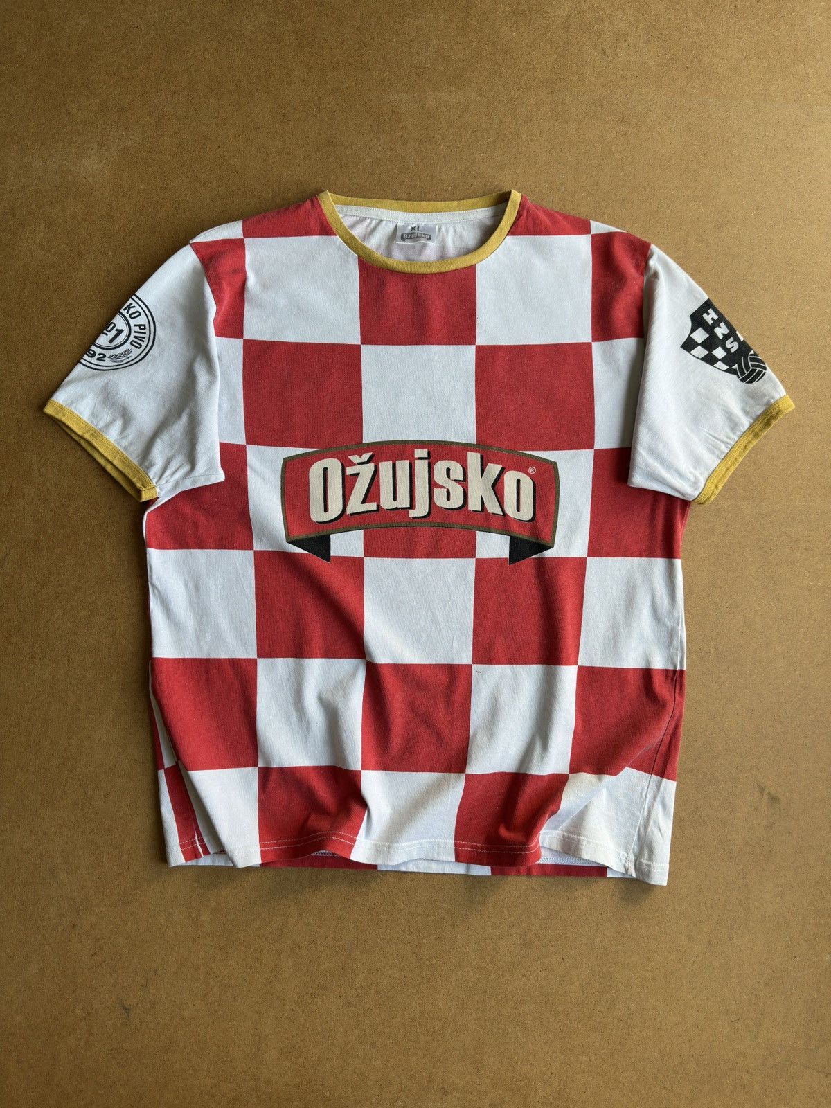 Vintage 90s Croatia Ozujsko Pivo HNS Soccer Promo Tee