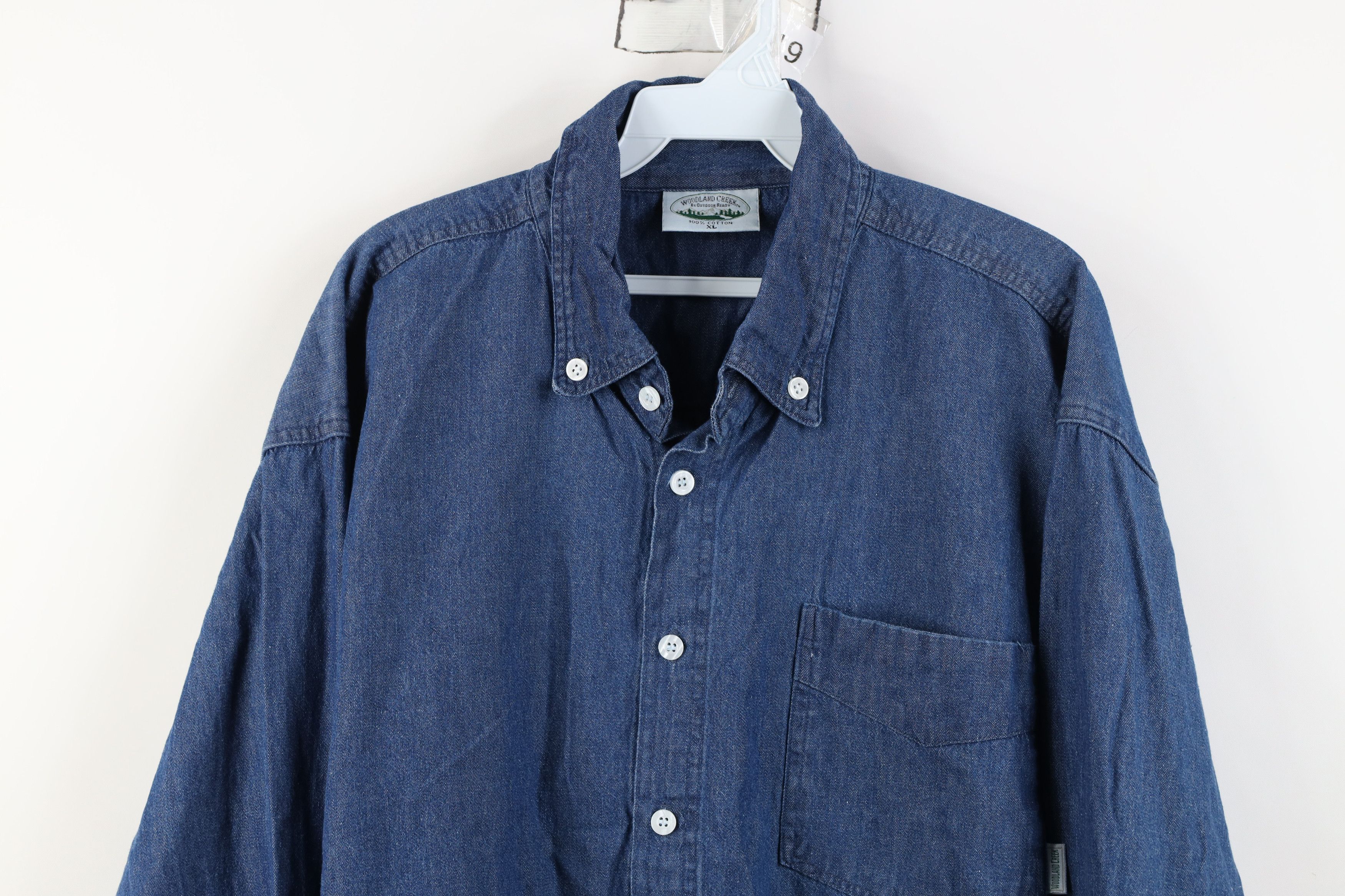Vintage Vintage 90s Streetwear Denim Jean Button Down Shirt Blue Size US XL / EU 56 / 4 - 2 Thumbnail