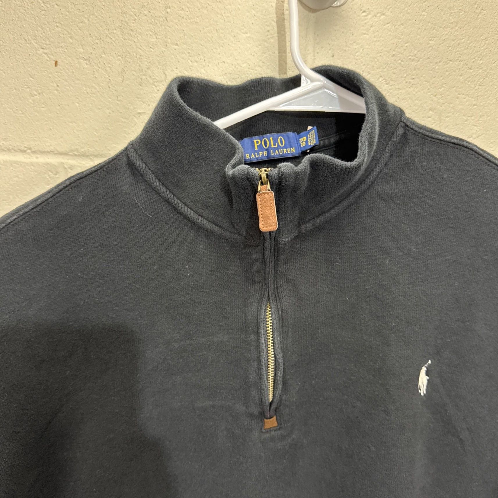 Ralph Lauren Polo Ralph Lauren Mens Black Long Sleeve 1/4 Zip Ribbed Pullover Sweater 2XB Big Size US XXL / EU 58 / 5 - 3 Thumbnail