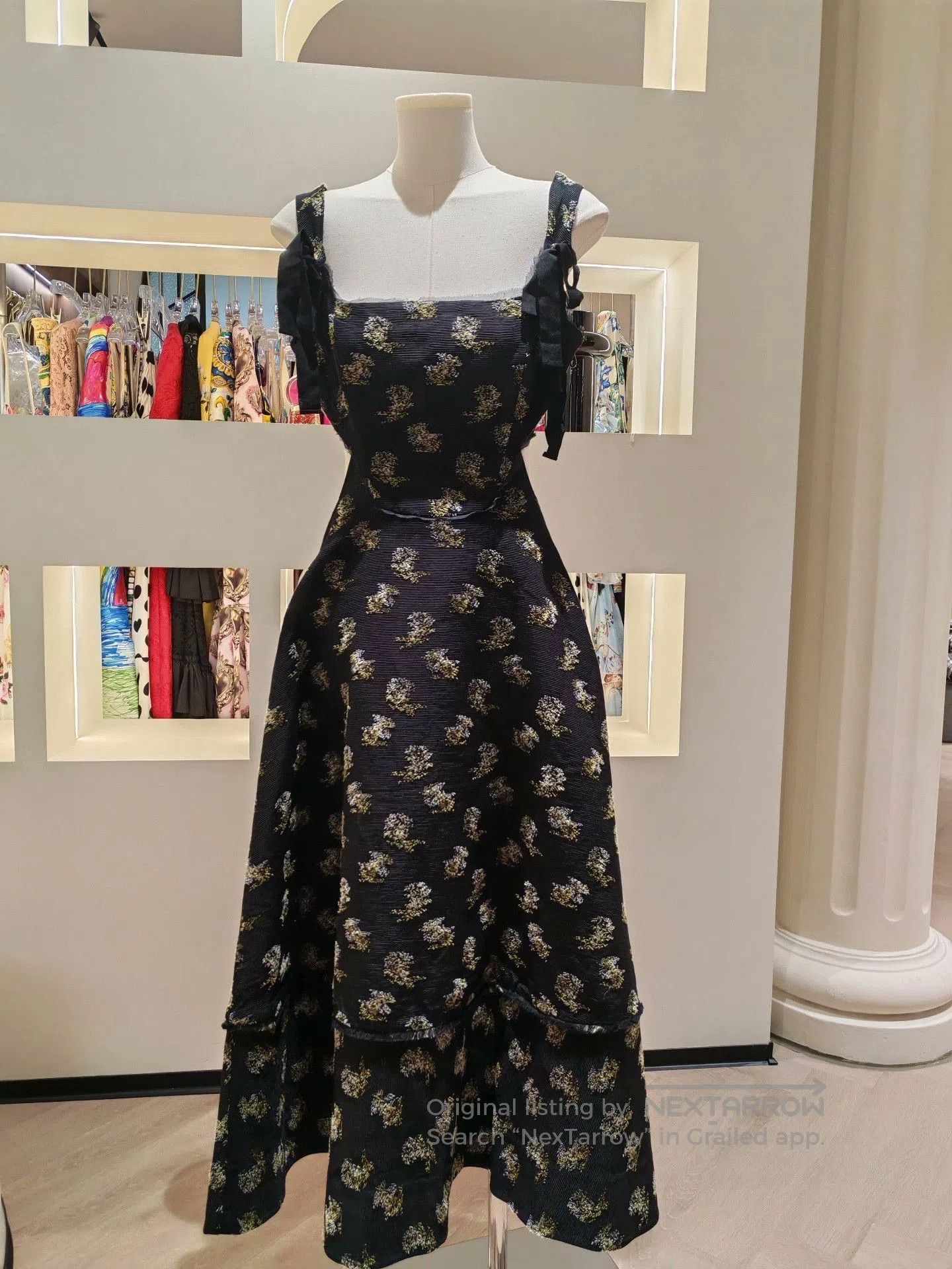 Erdem ERDEM Black Floral Camisole Dress. Size XS / US 0-2 / IT 36-38 - 1 Thumbnail